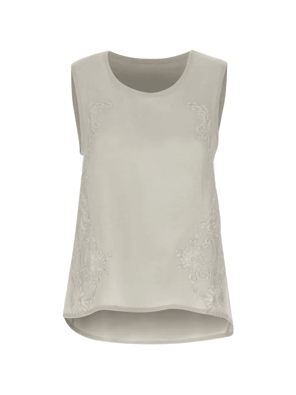 lace-embroidered sleeveless blouse - Image 1