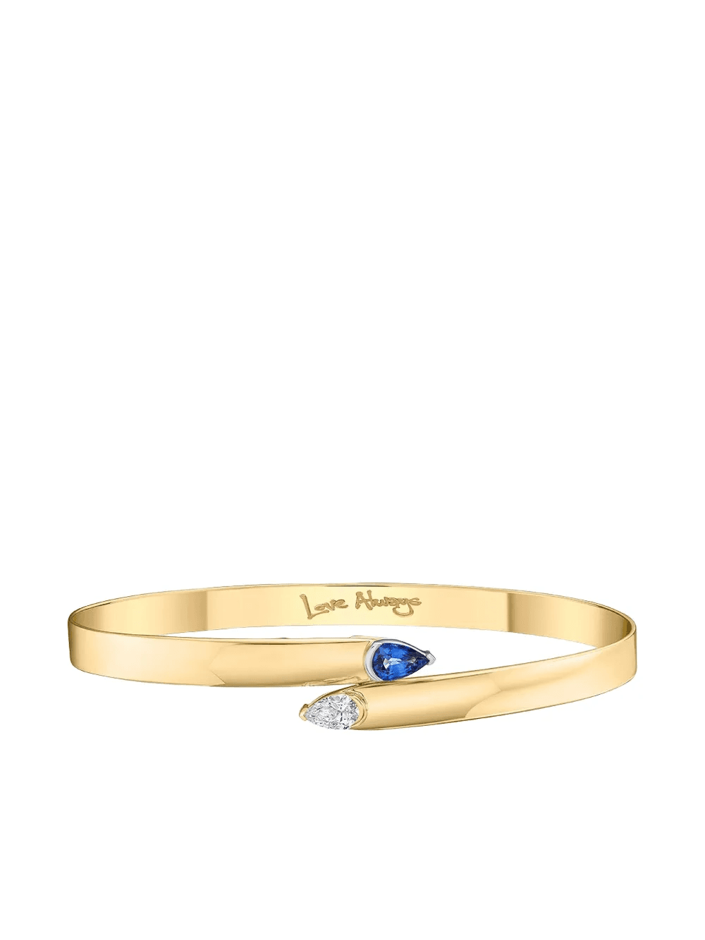 18kt yellow gold diamond sapphire toi et moi bracelet - Image 1