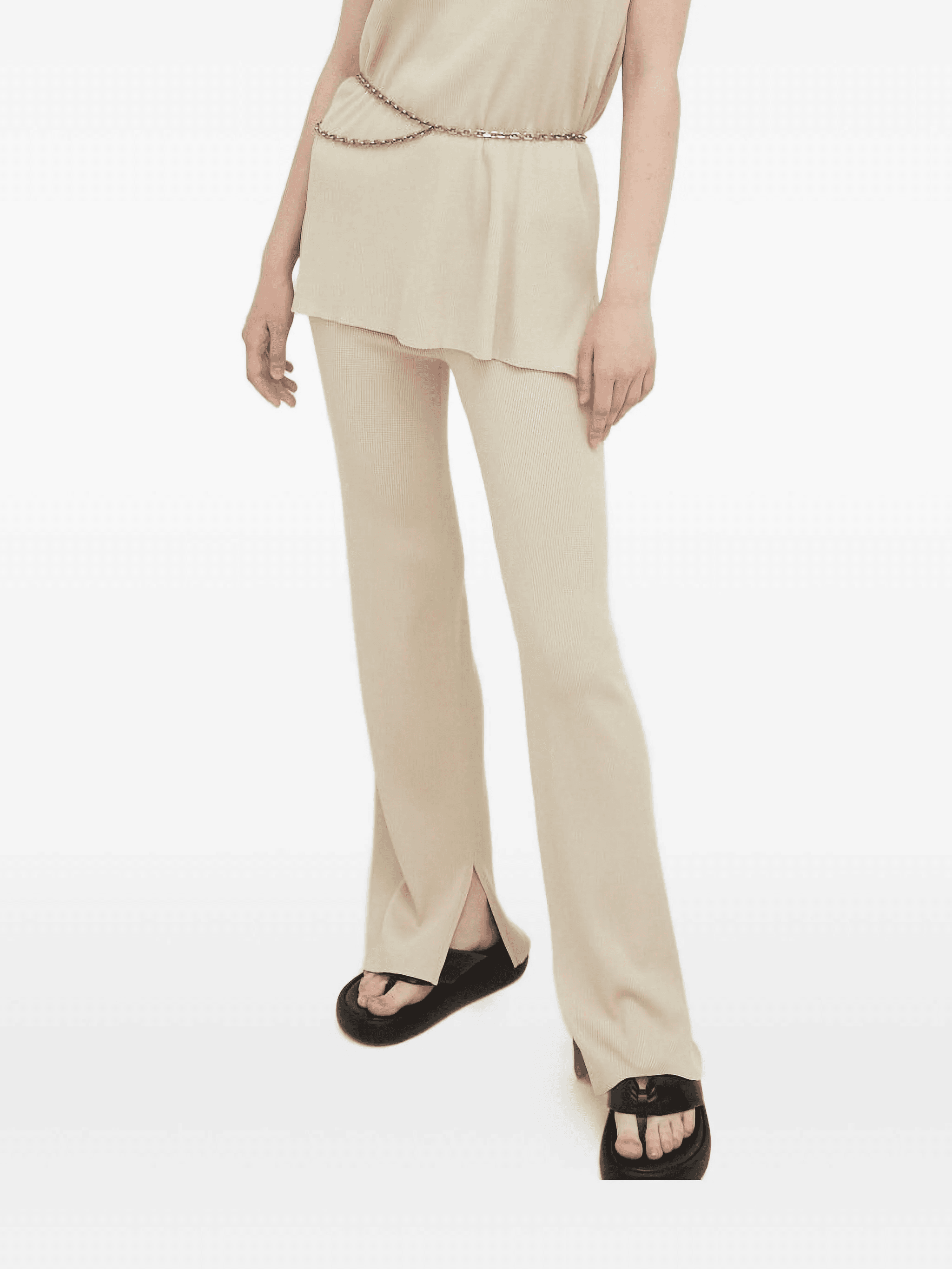 split-hem flared trousers - Image 1