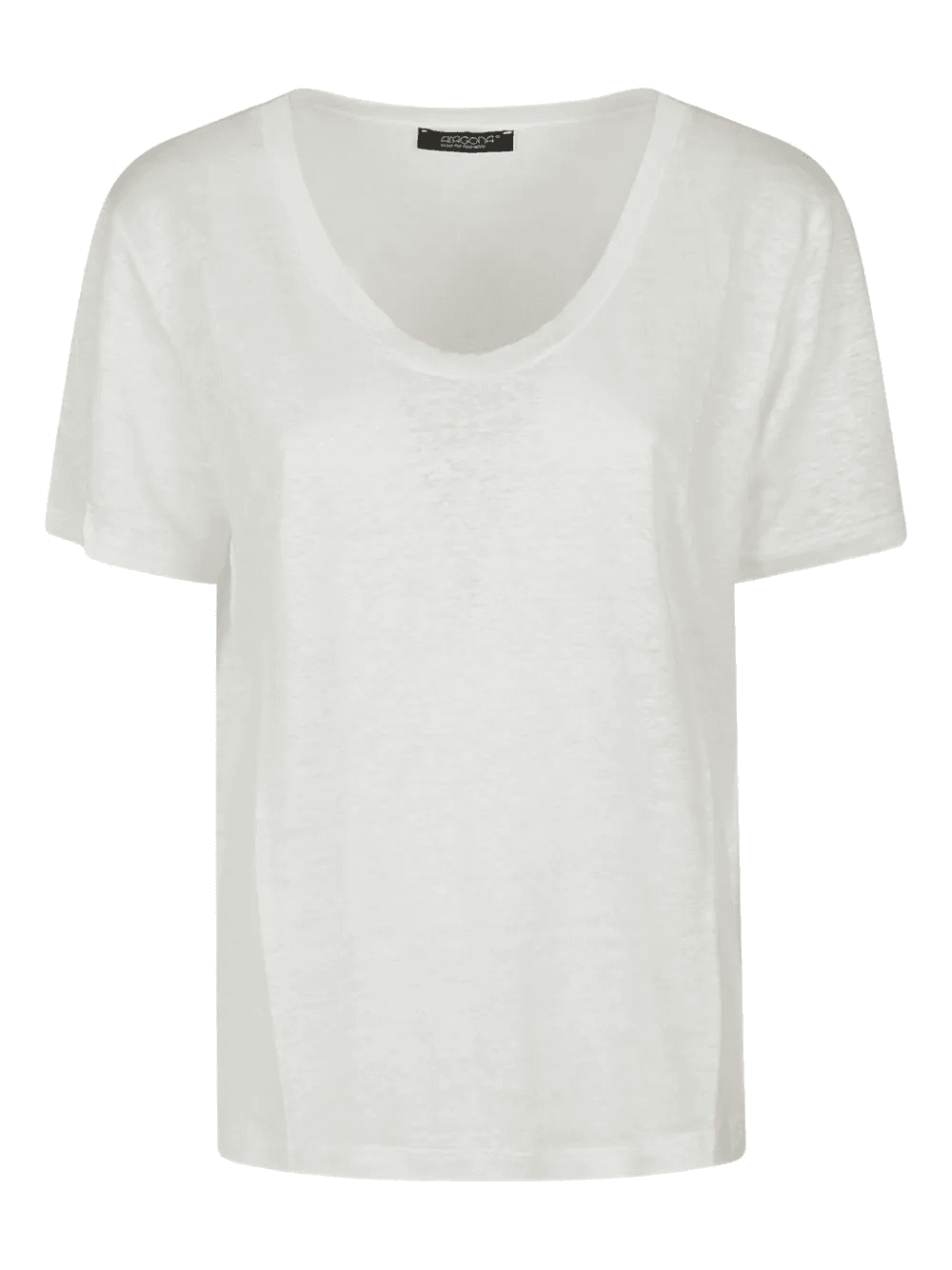 linen scoop-neck T-shirt - Image 1
