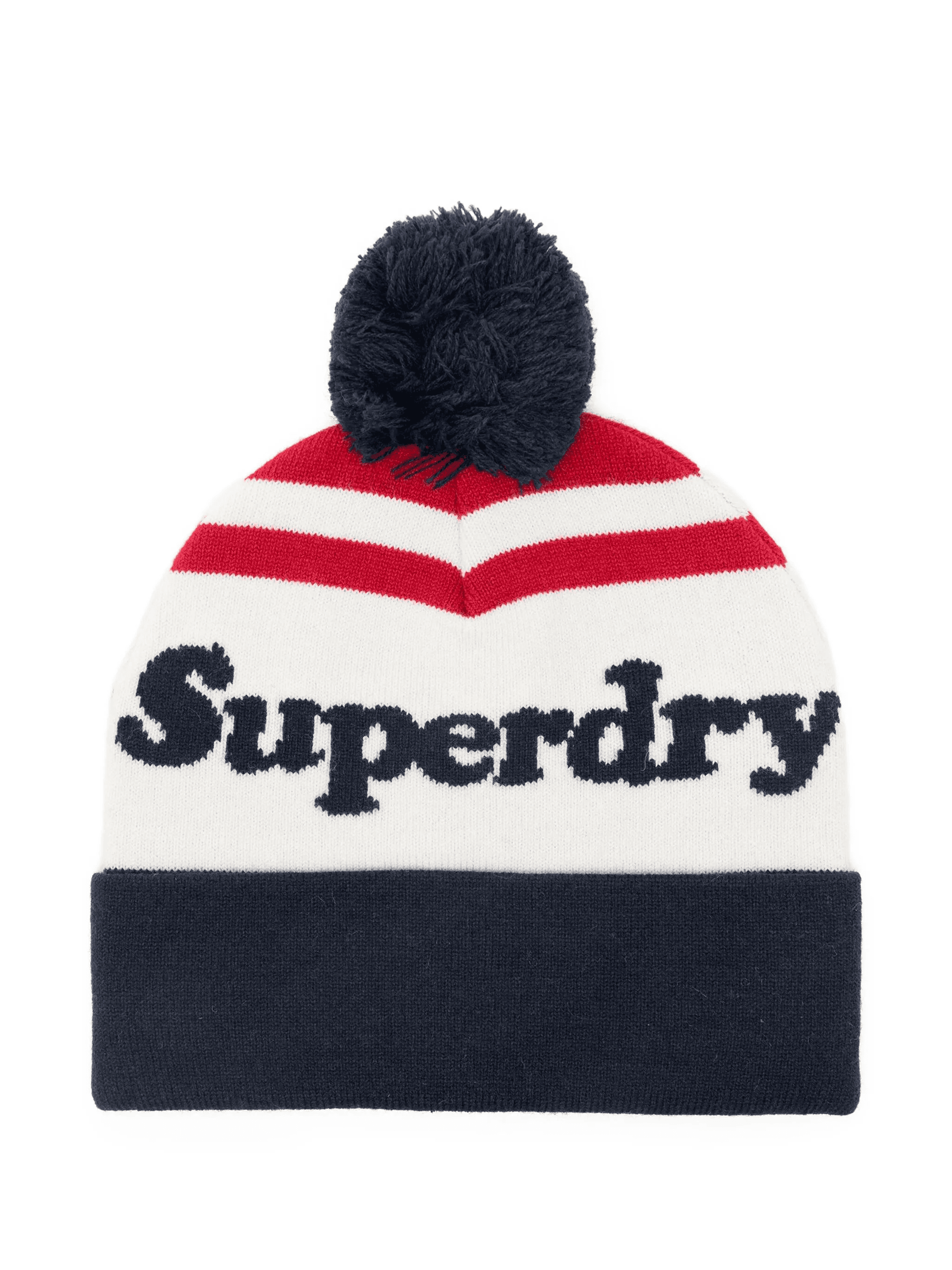 pompom-detail striped beanie - Image 1