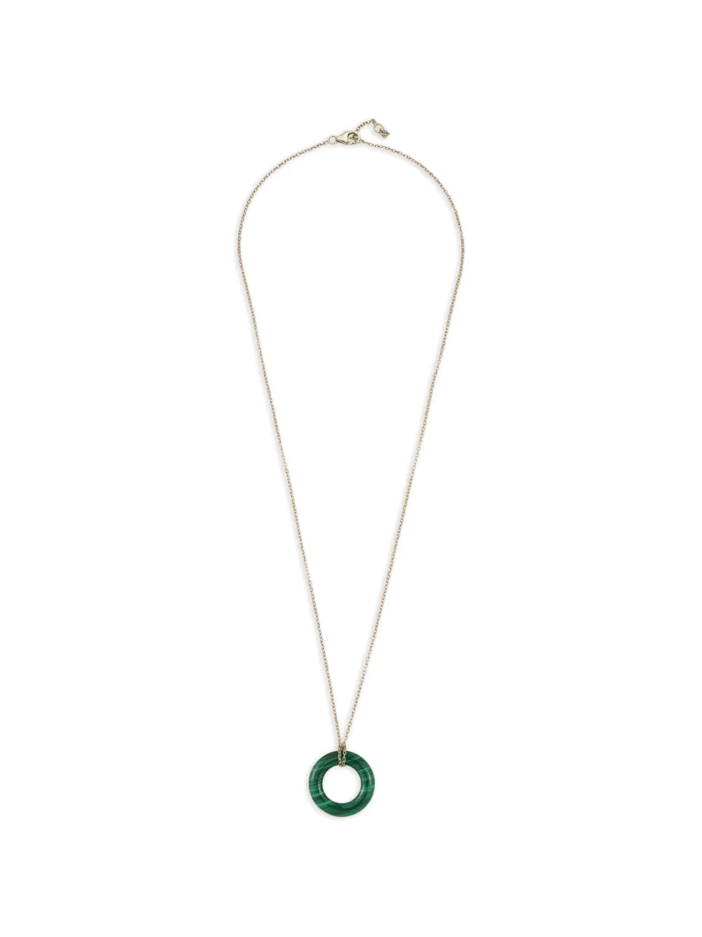 Donut diamond and malachite necklace - Image 1