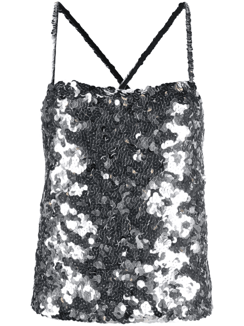 sequinned square-neck tank top - Image 1