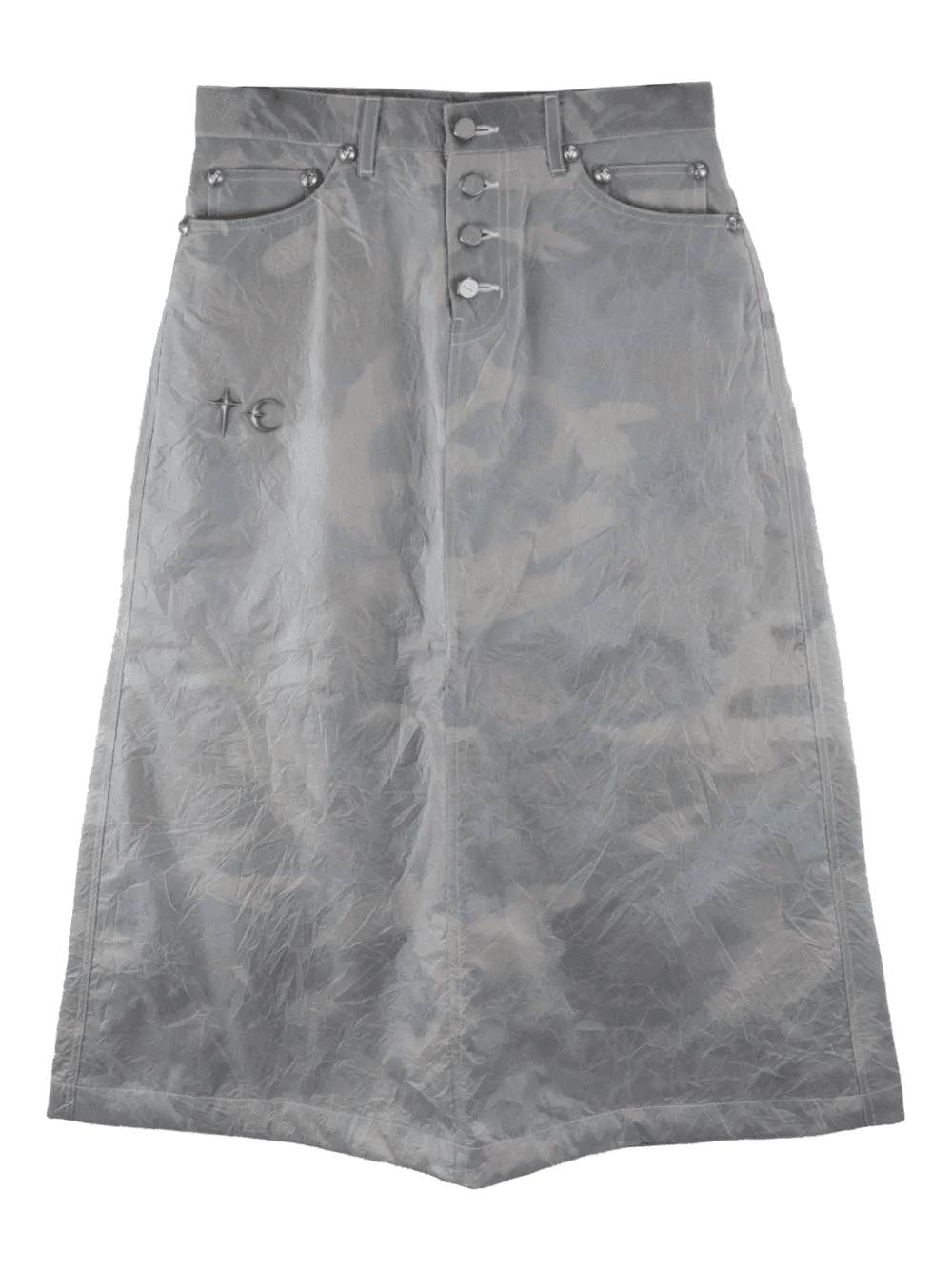 crease-effect midi skirt - Image 1