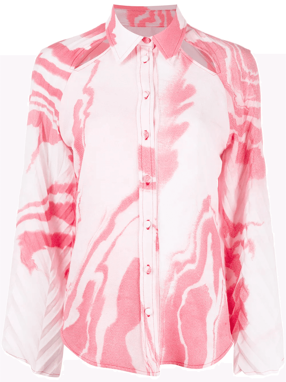 cutout abstract-print shirt - Image 1