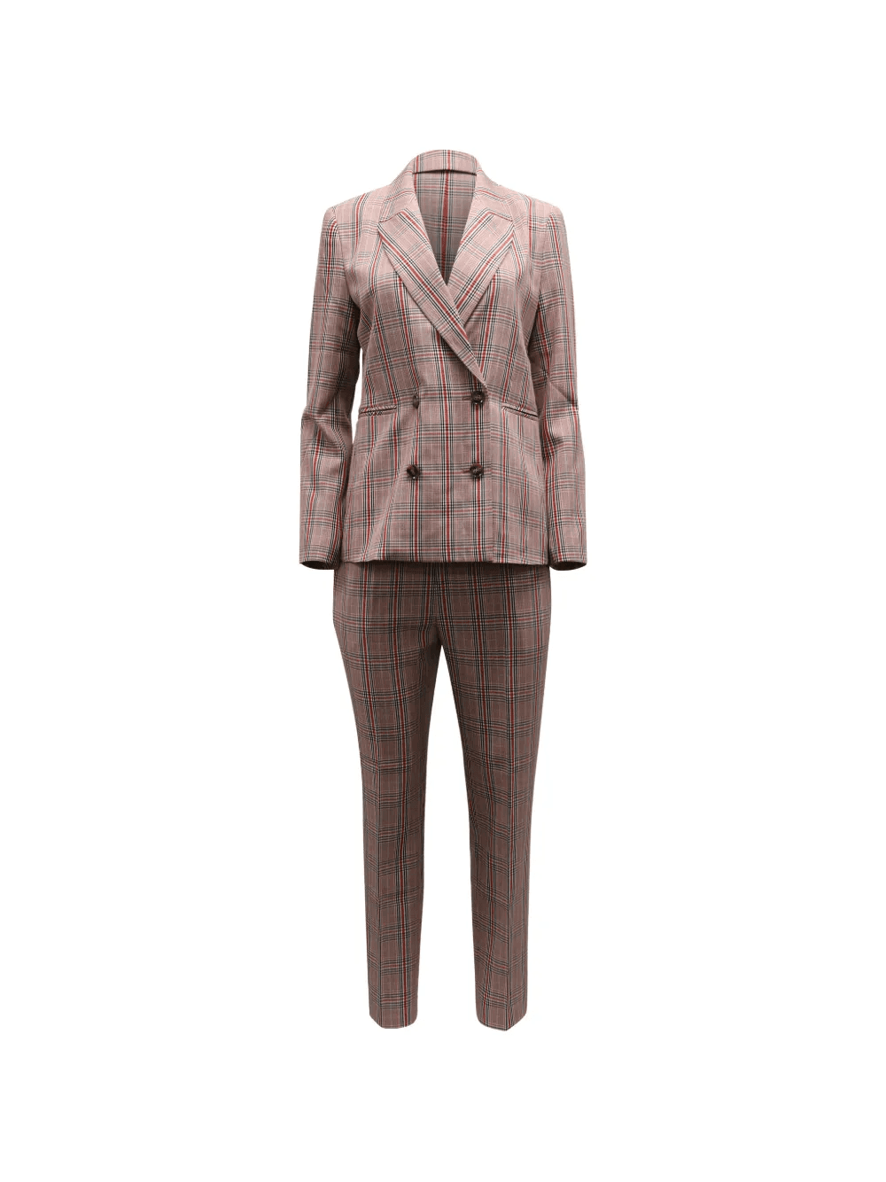 Plaid straight-leg trousers - Image 1