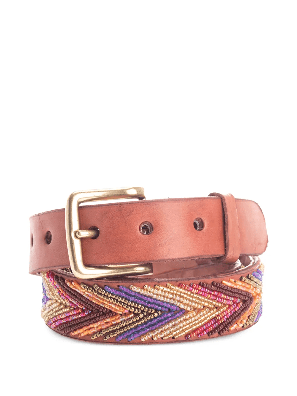 Arrow bead-embellished leather belt - Image 1