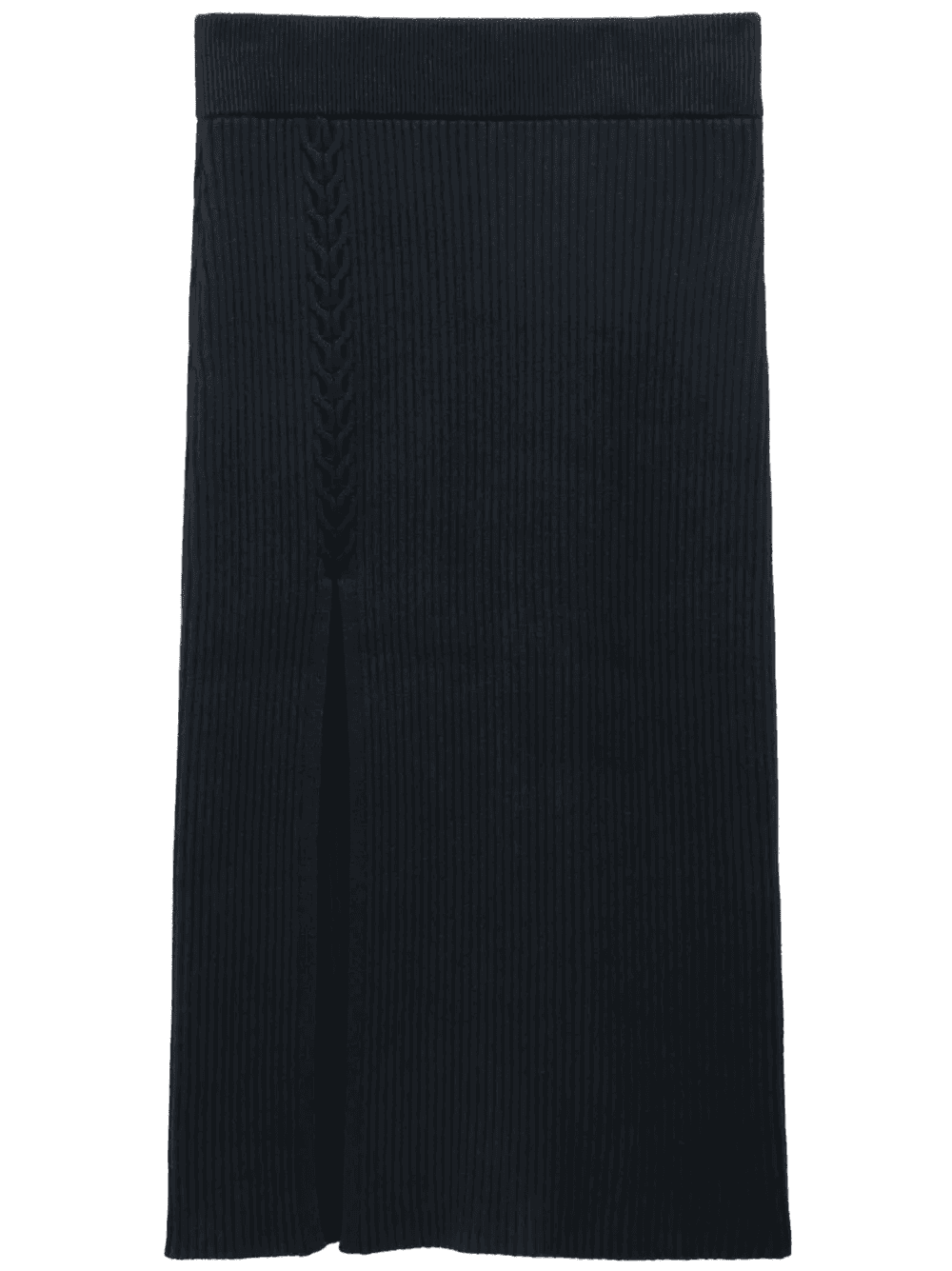 front-slit ribbed midi skirt - Image 1