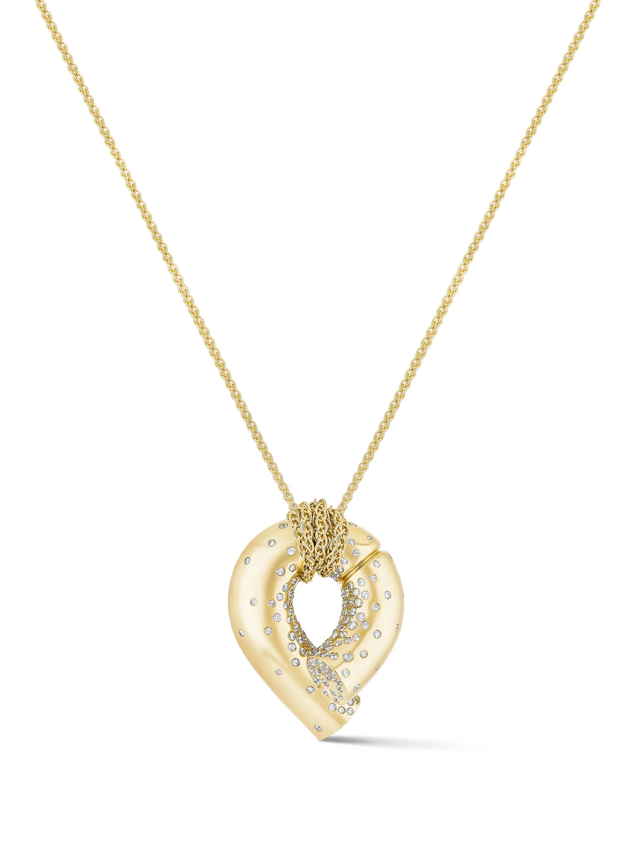 18kt yellow gold large Oera diamond pendant necklace - Image 1