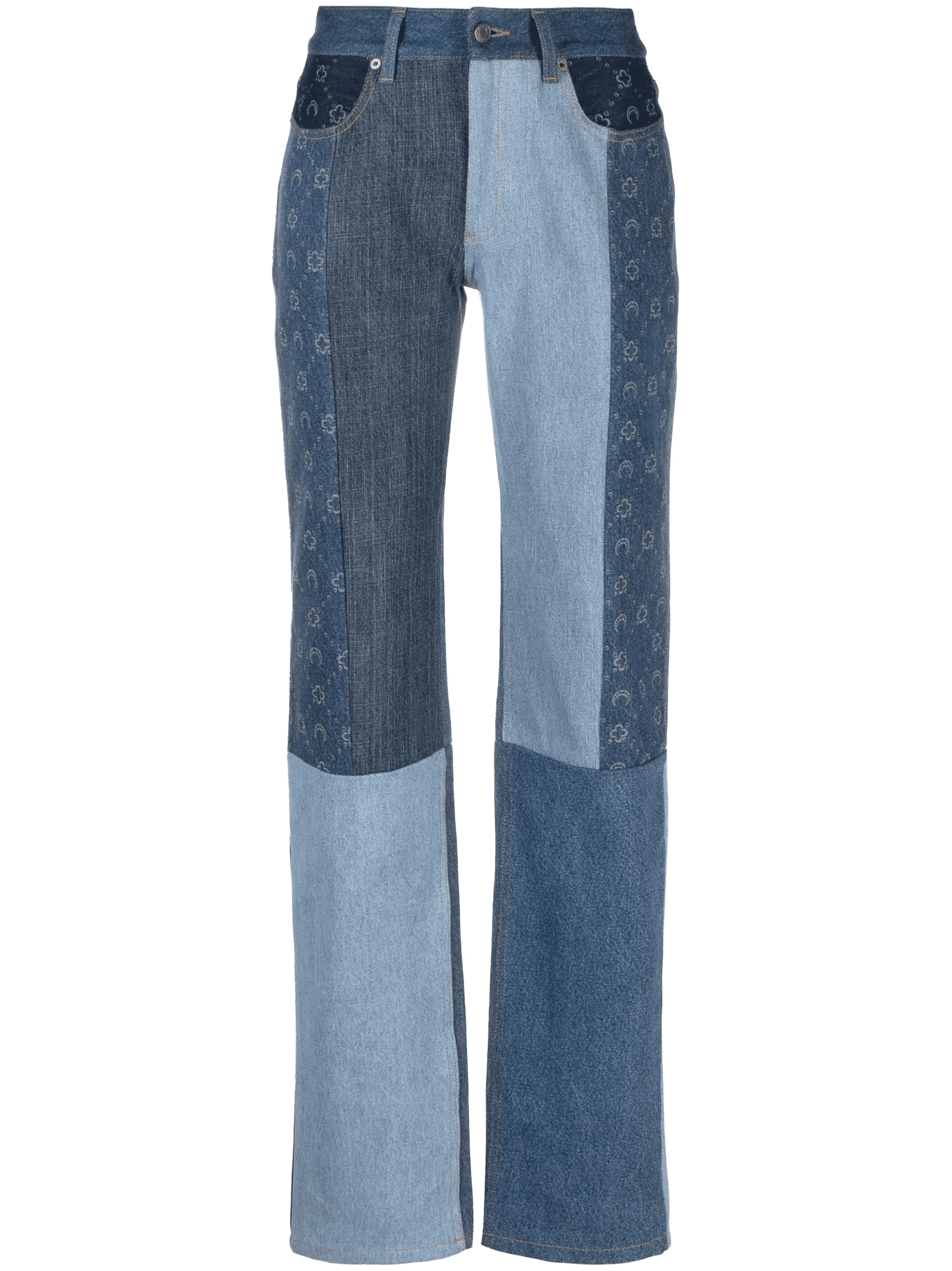 straight-leg patchwork jeans - Image 1