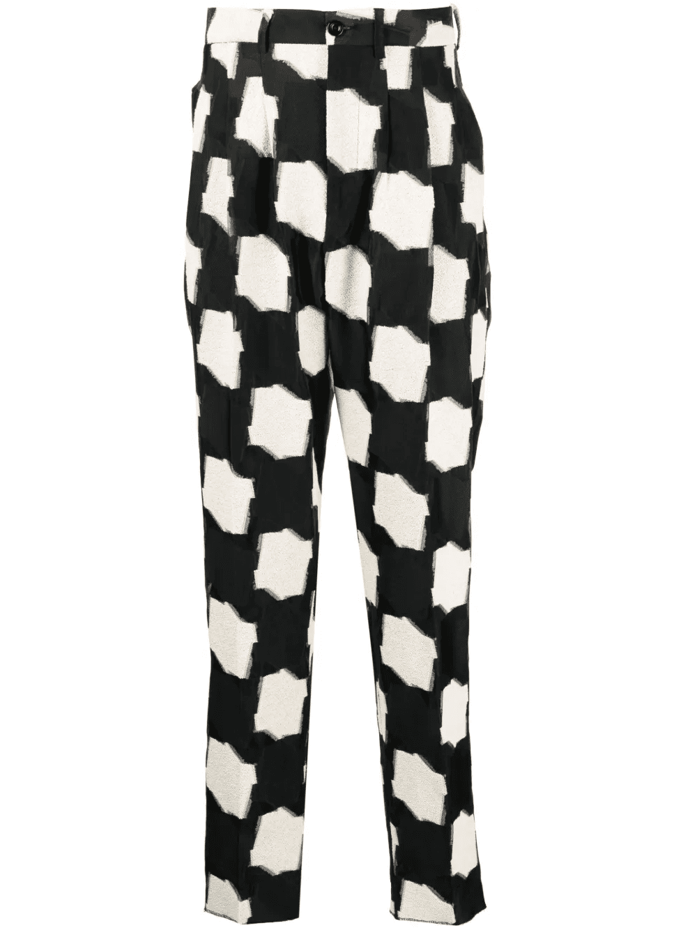 pleated geometric-print trousers - Image 1