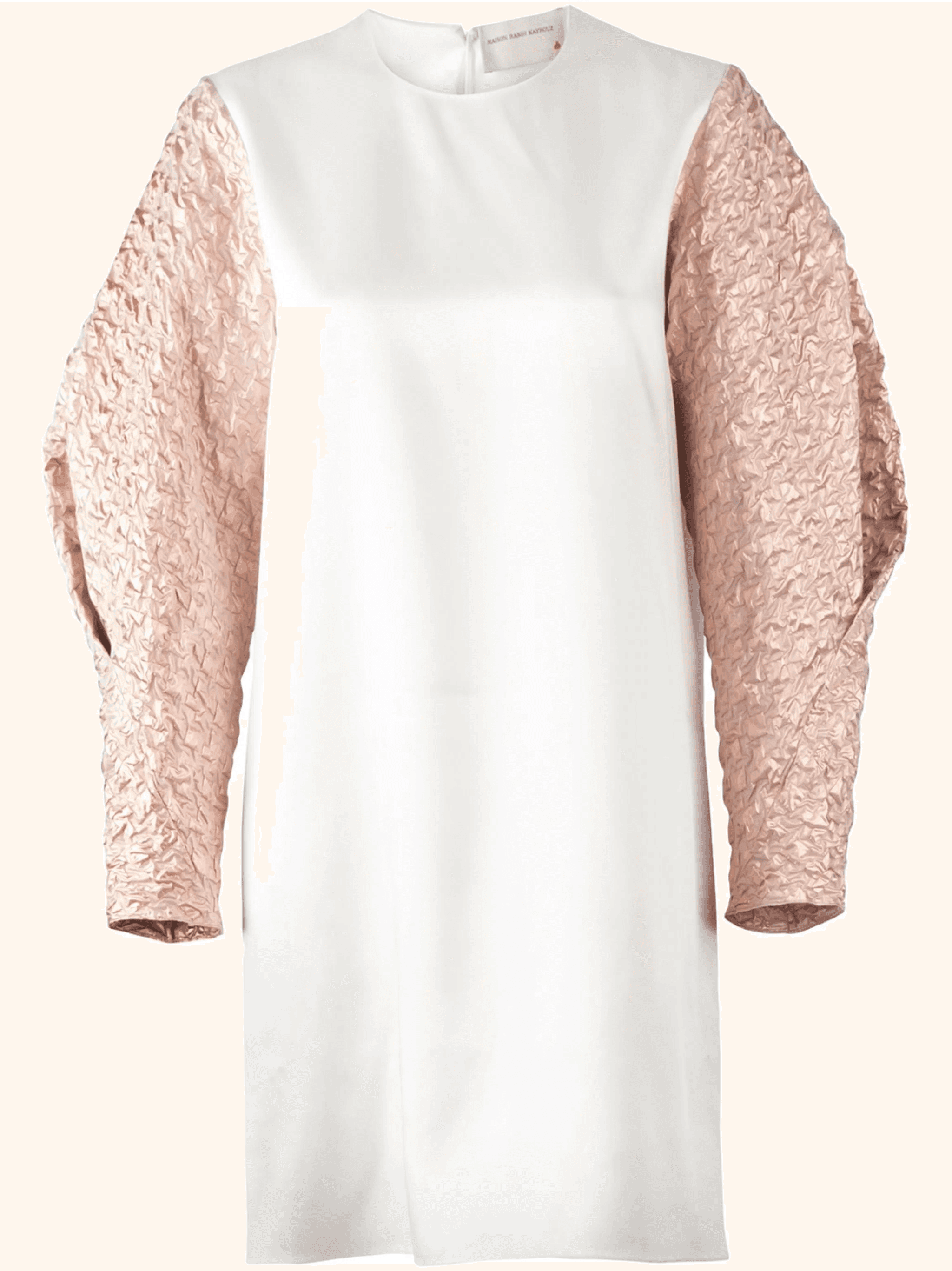 contrasting oversized sleeves dress - Image 1