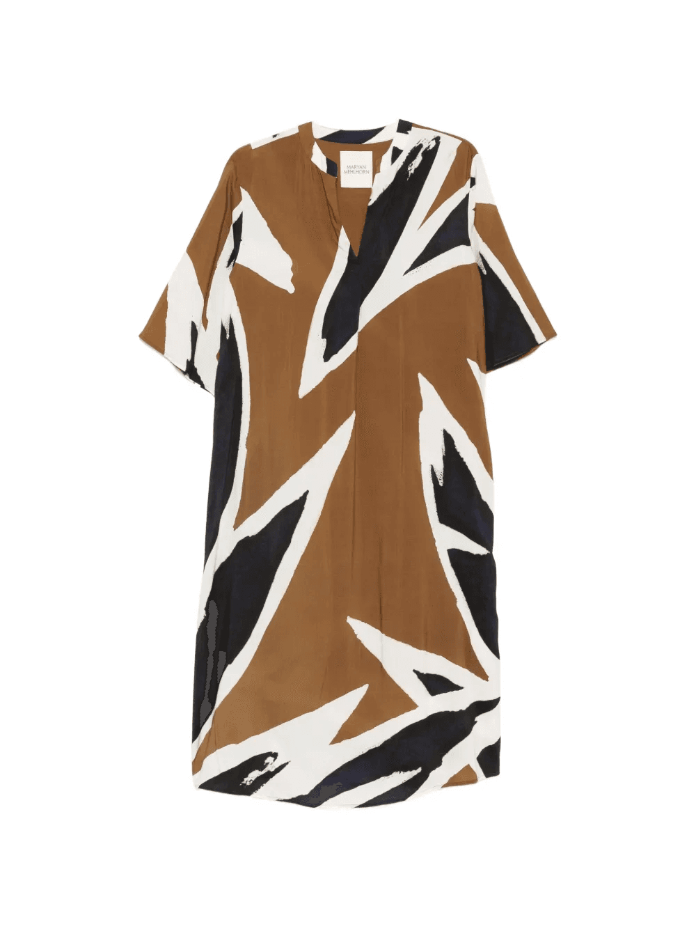 abstract-pattern midi dress - Image 1