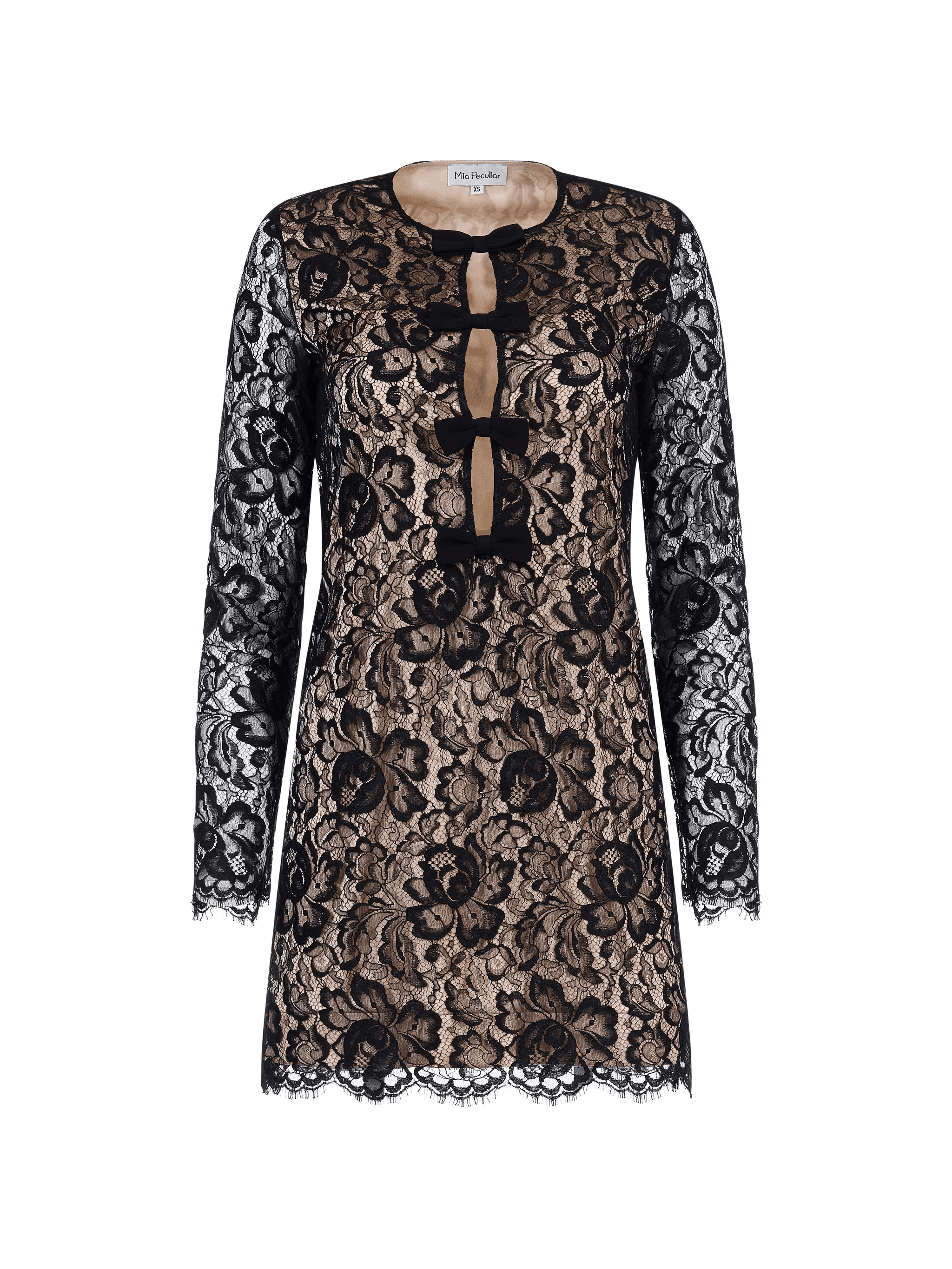 lace bows mini dress - Image 1