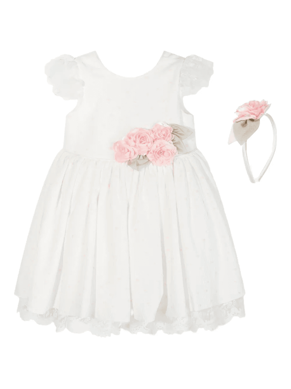 rose-embellished lace dress - Image 1