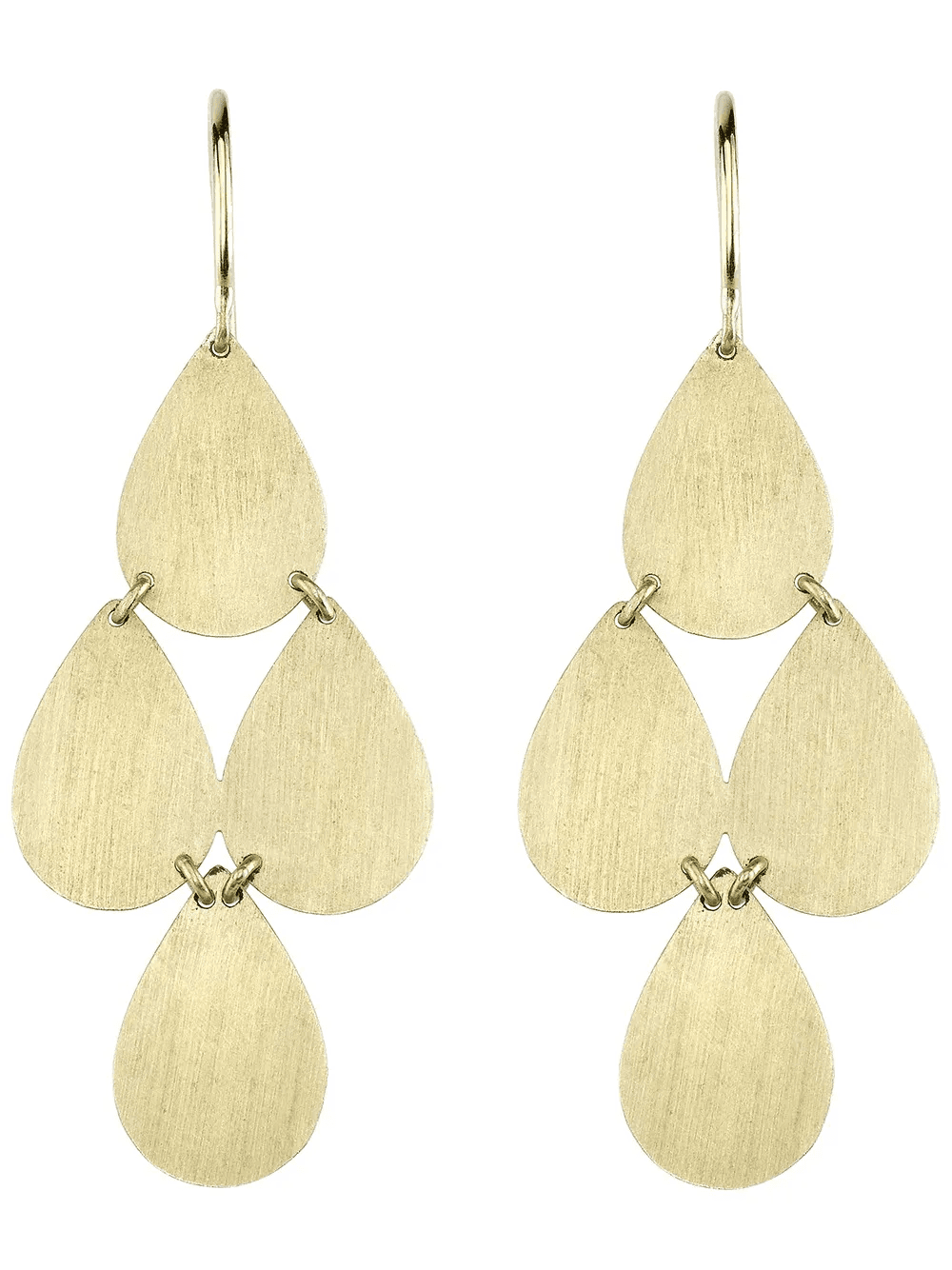18kt yellow gold four drop earrings - Image 1