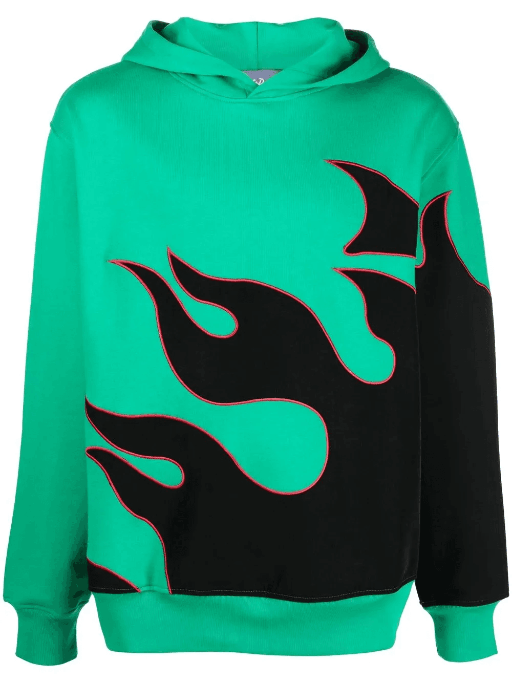flame-print cotton hoodie - Image 1
