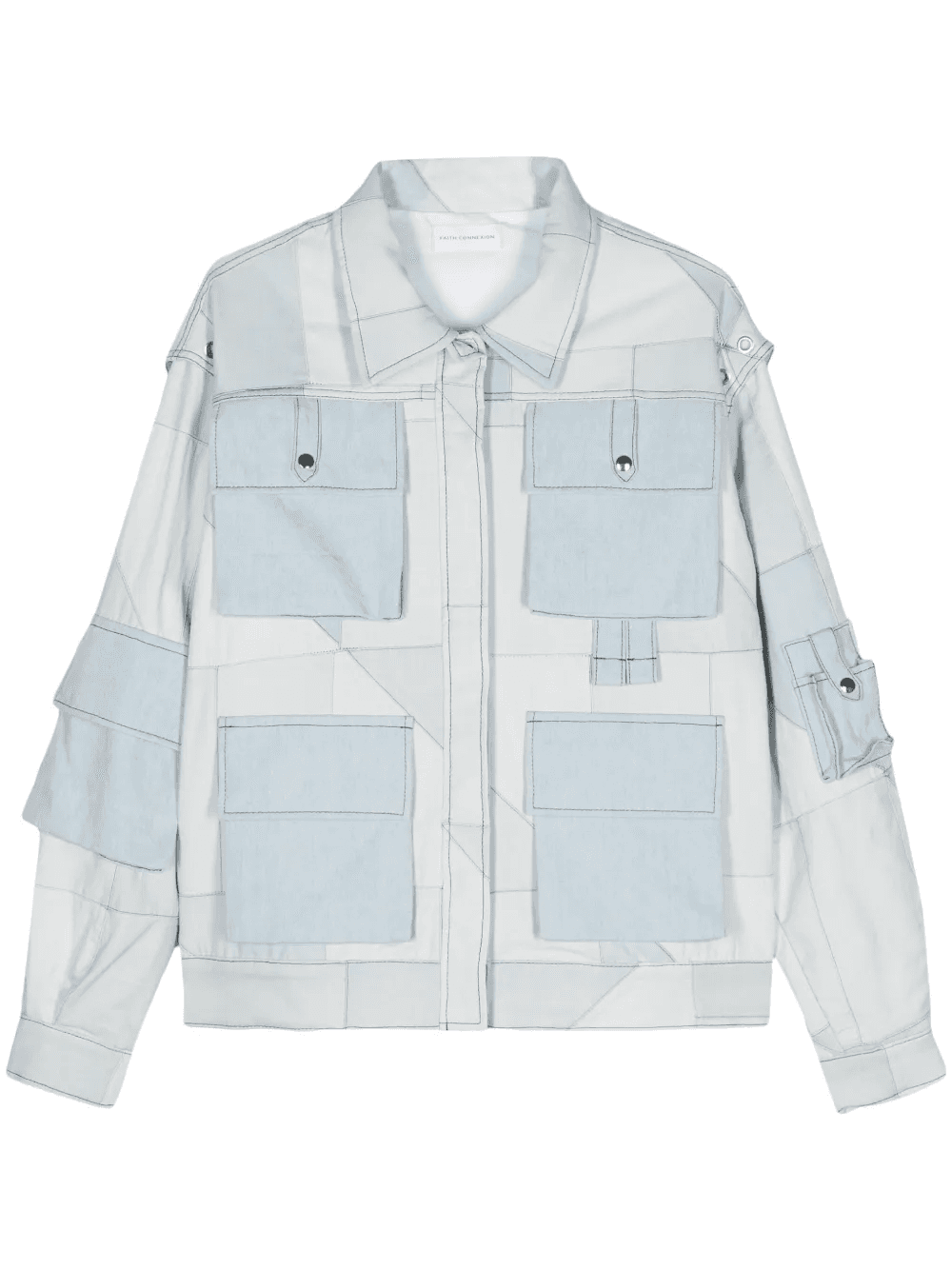 panelled denim jacket - Image 1