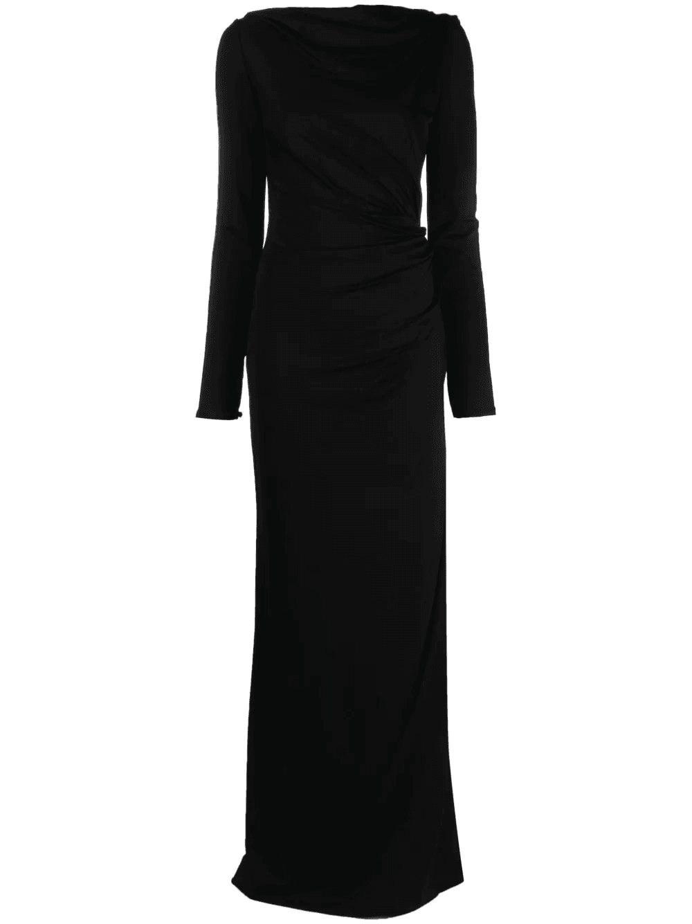 gathered long-sleeve gown - Image 1