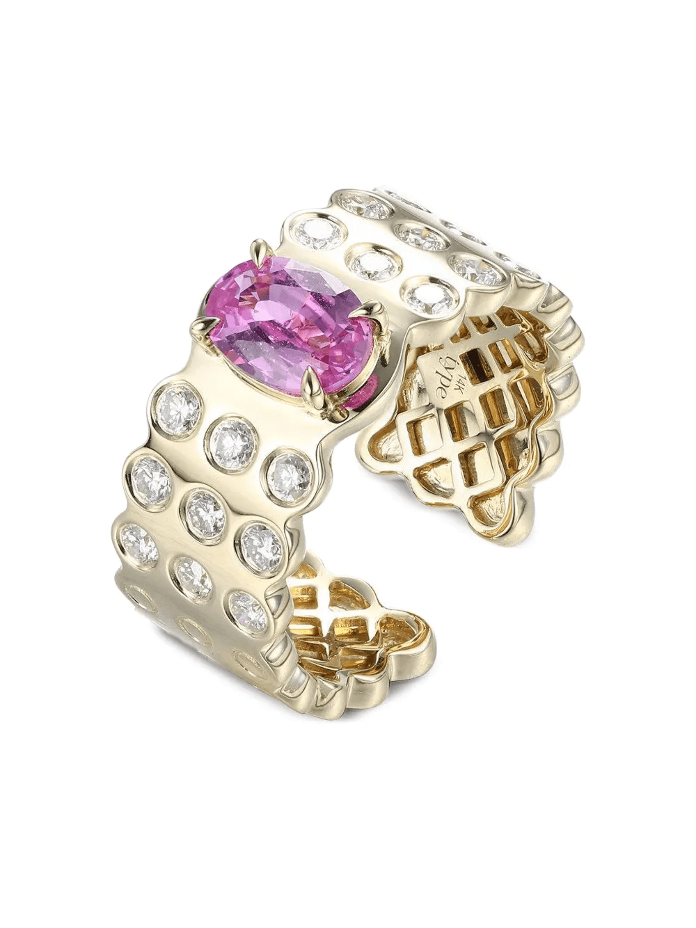 14K yellow gold Leggo 2.0 sapphire and diamond ring - Image 1