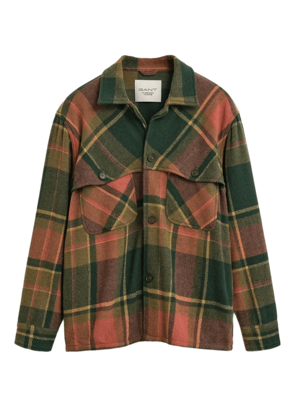 checked wool-blend shirt jacket - Image 1