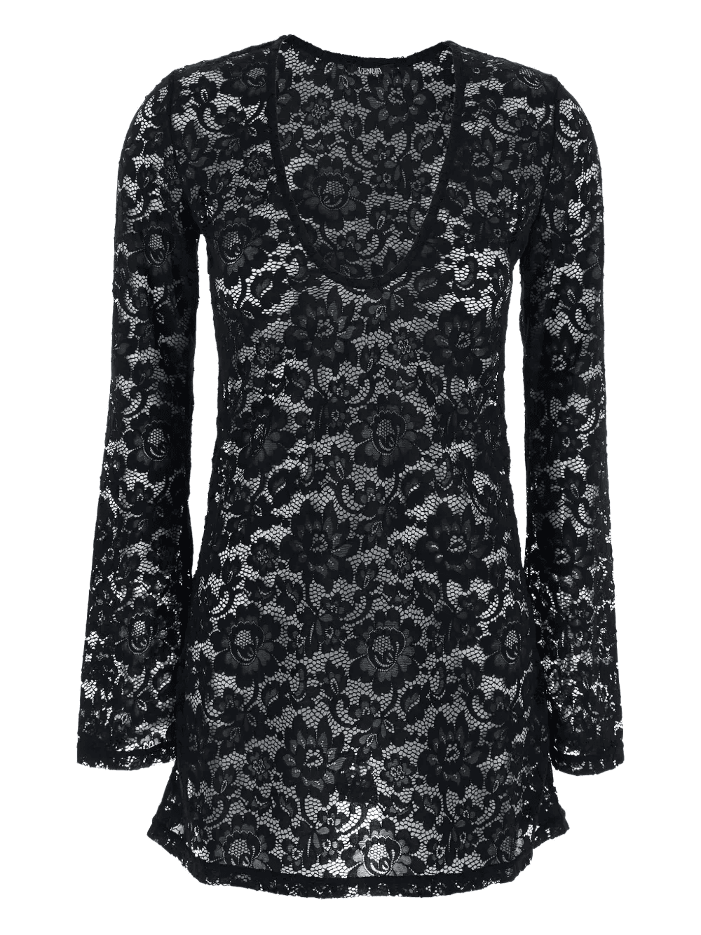 floral-lace mini dress - Image 1