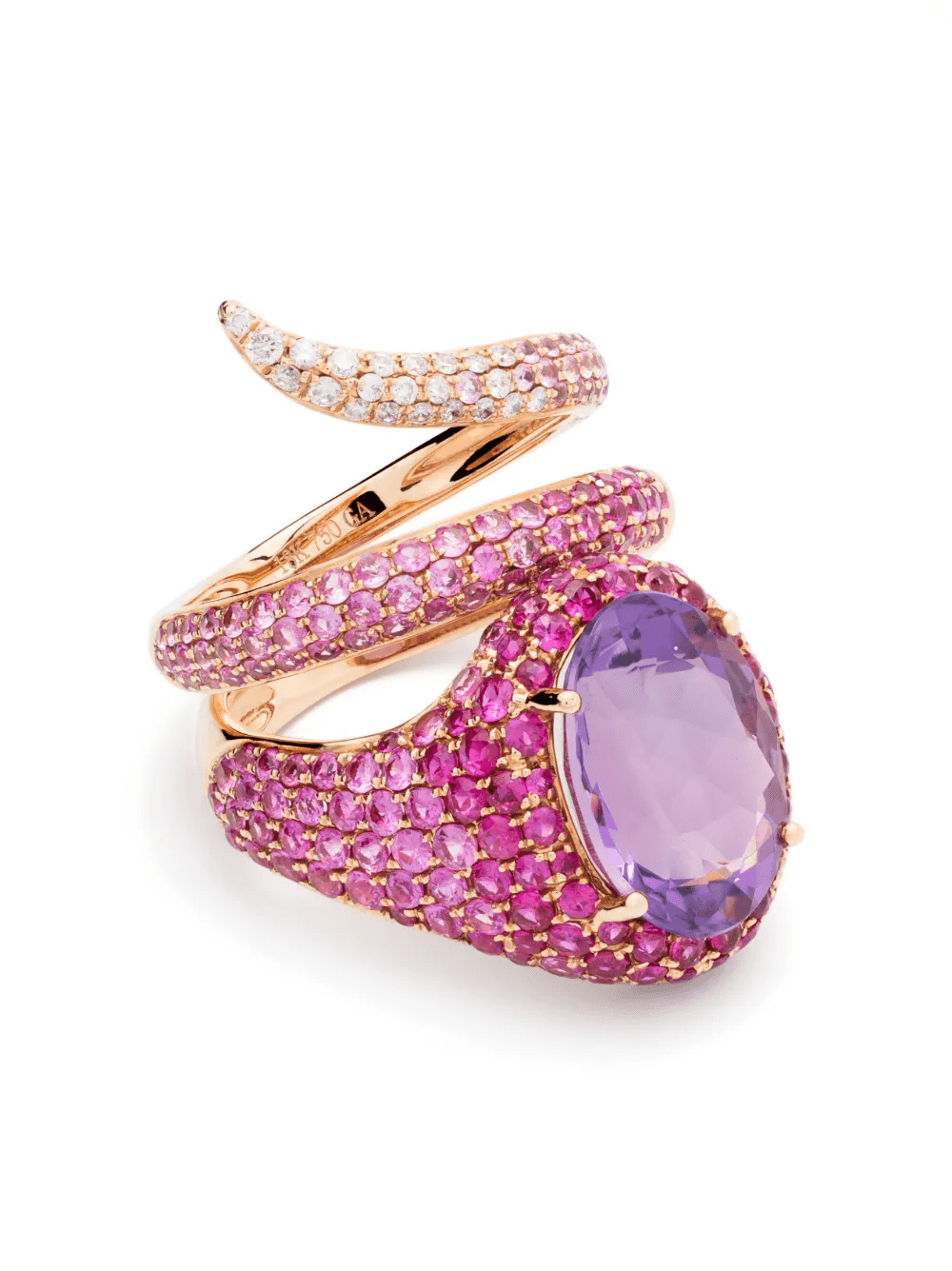 18kt rose gold multi-stone ring - Image 1