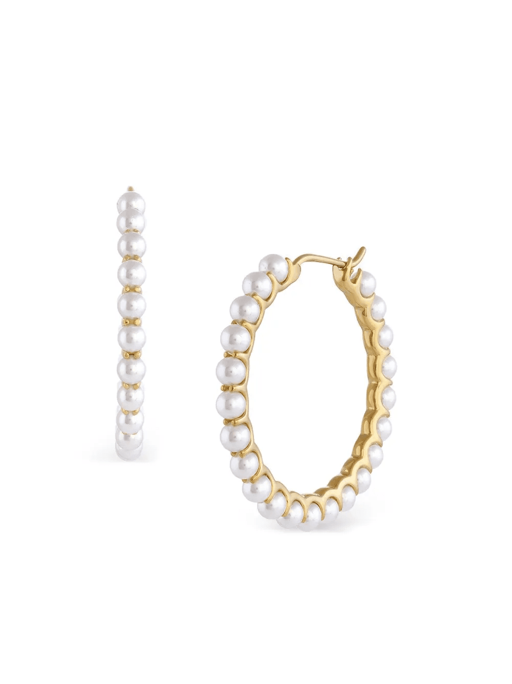 pearl hoop earrings - Image 1