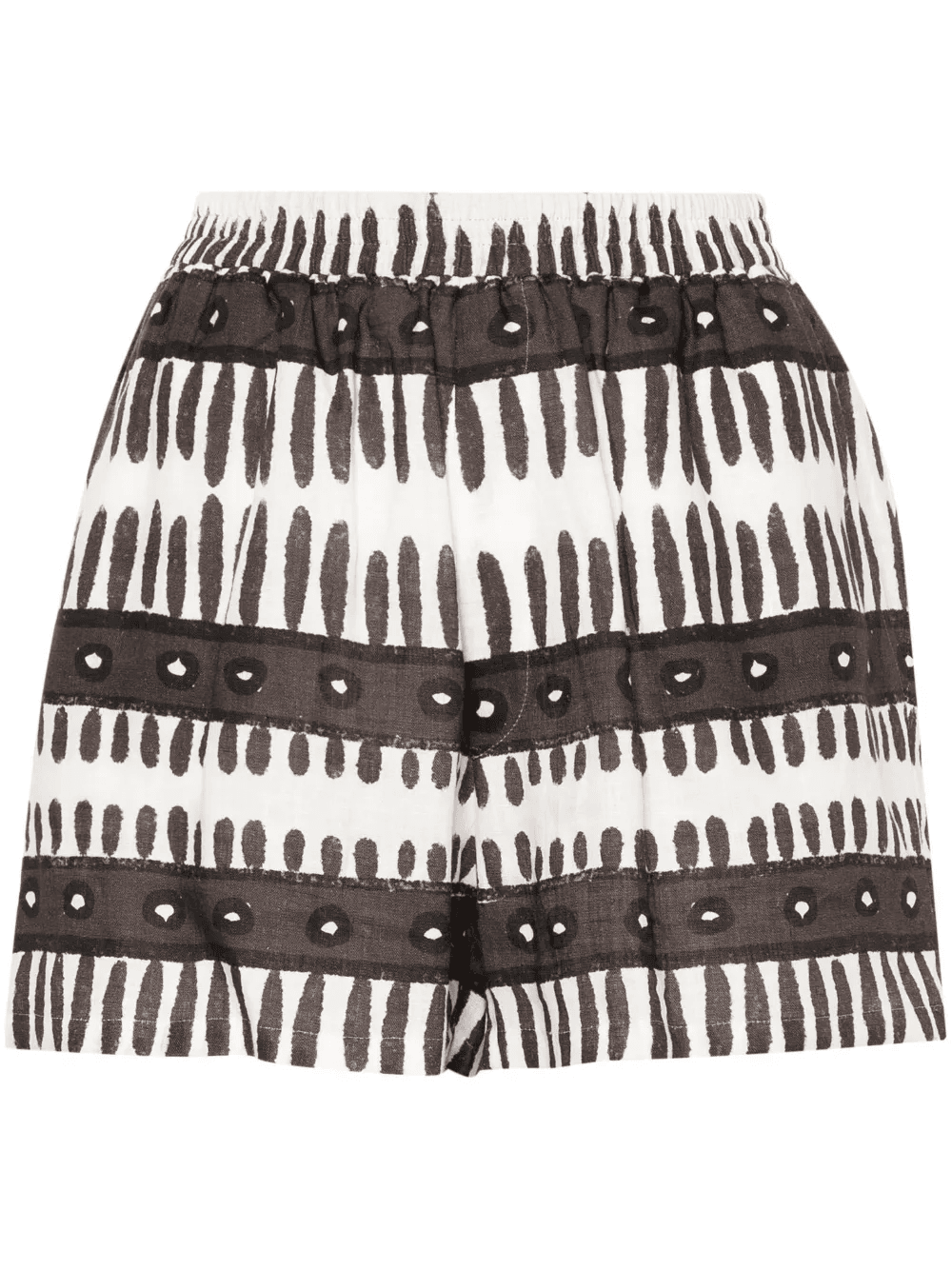 abstract-print linen shorts - Image 1