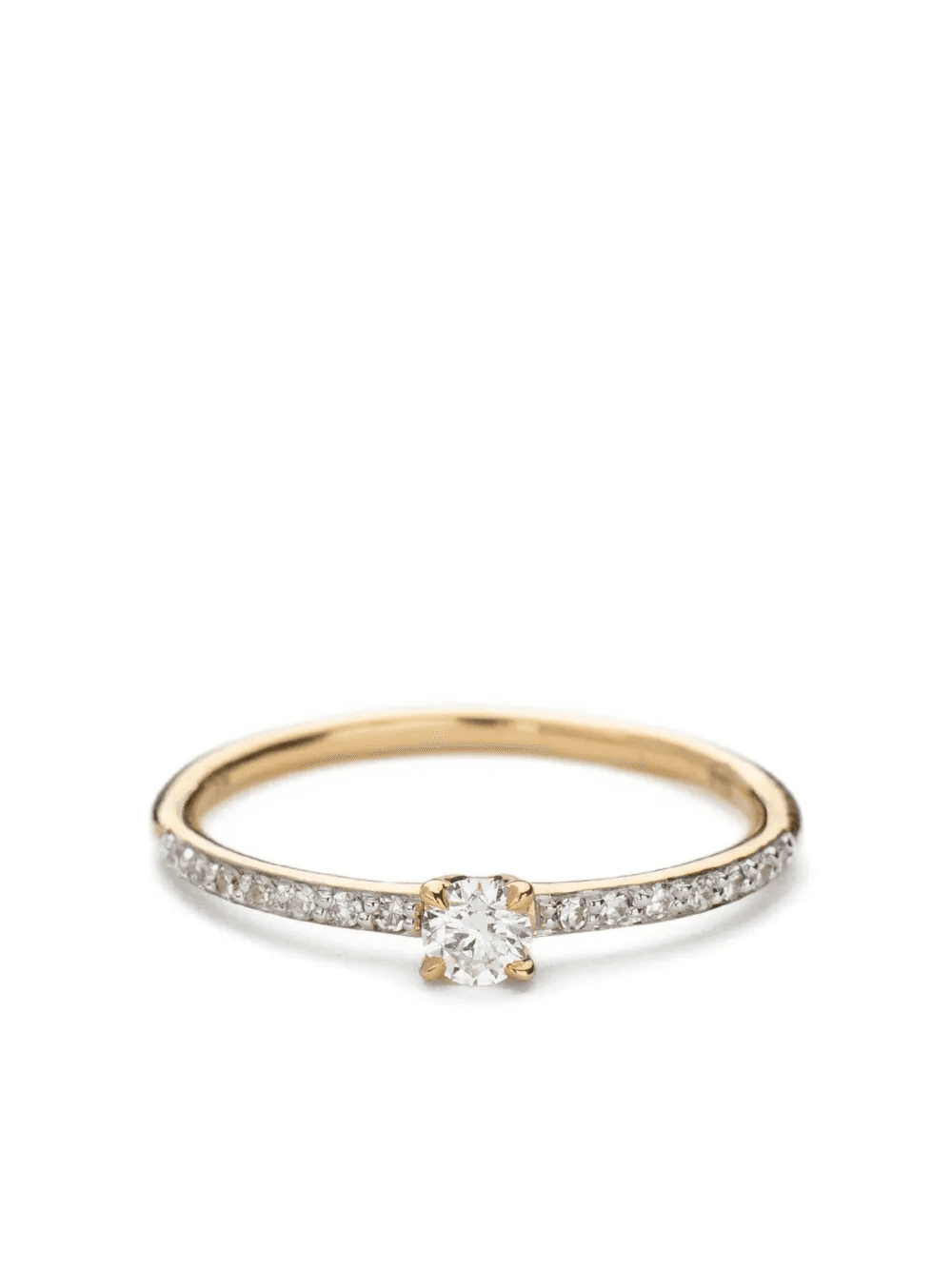 18K yellow gold Solitaire diamond ring - Image 1