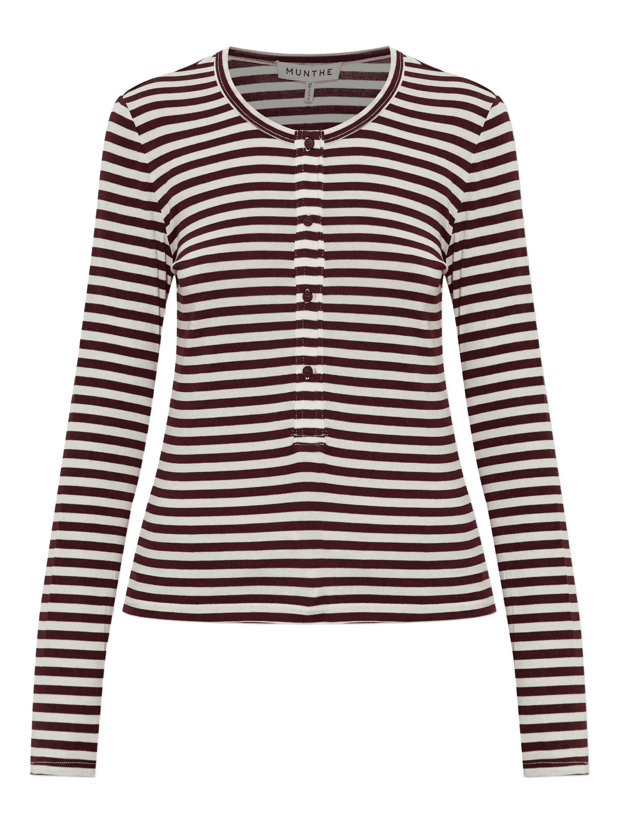 striped buttoned long-sleeved T-shirt - Image 1