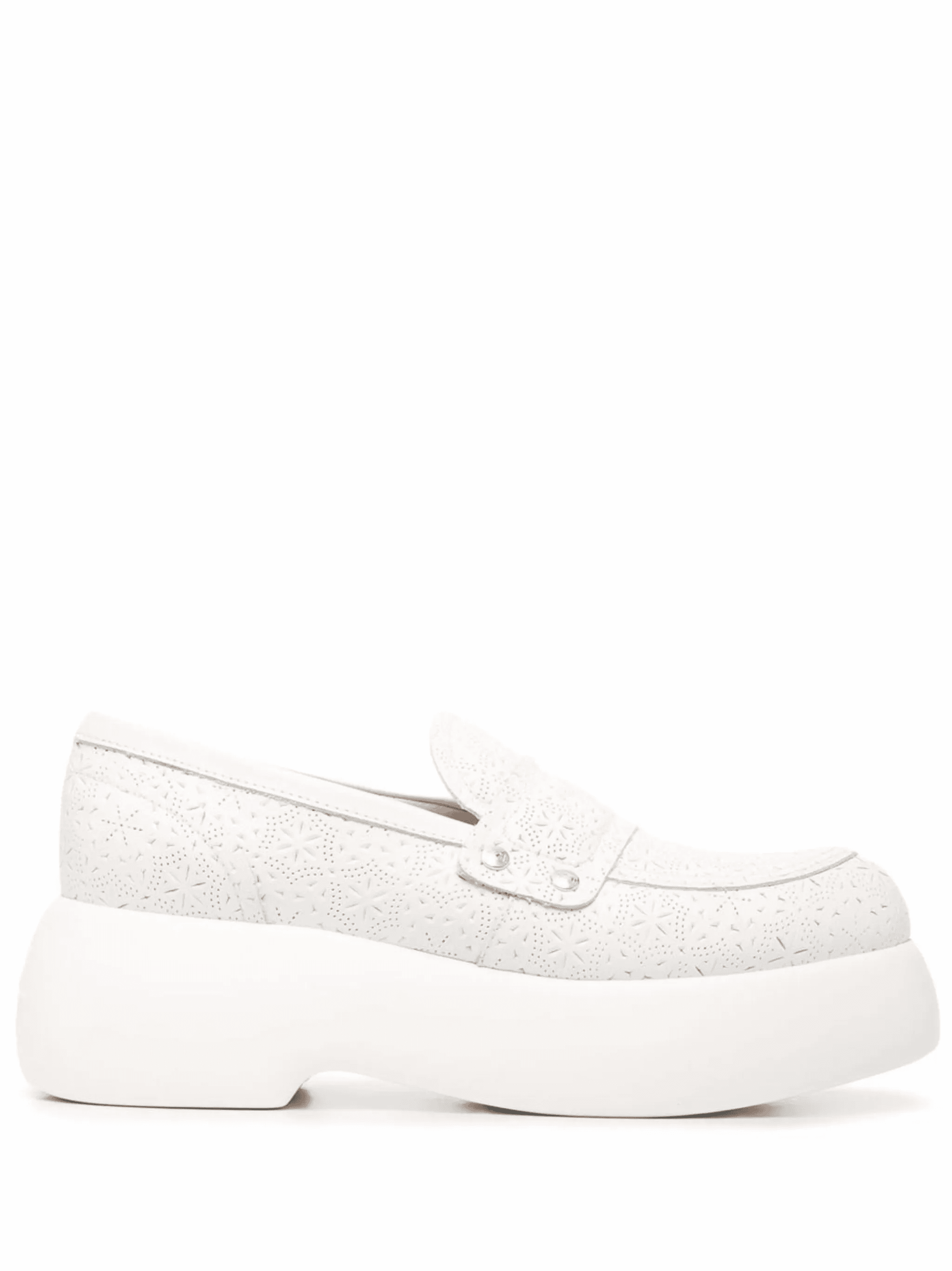 perforated-design platform loafers - Image 1