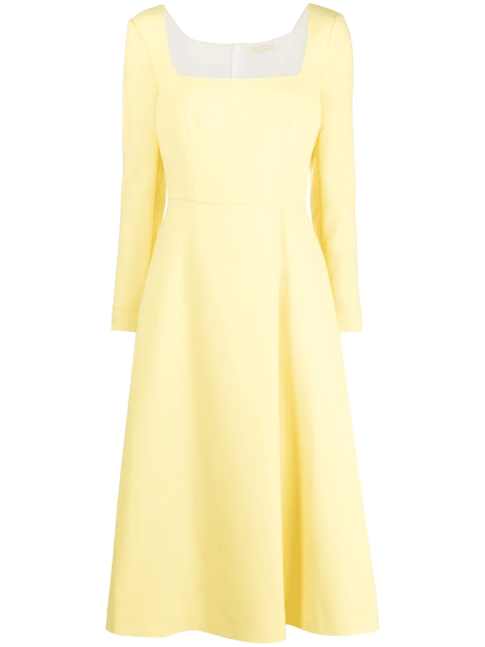 long-sleeve flared midi dress - Image 1