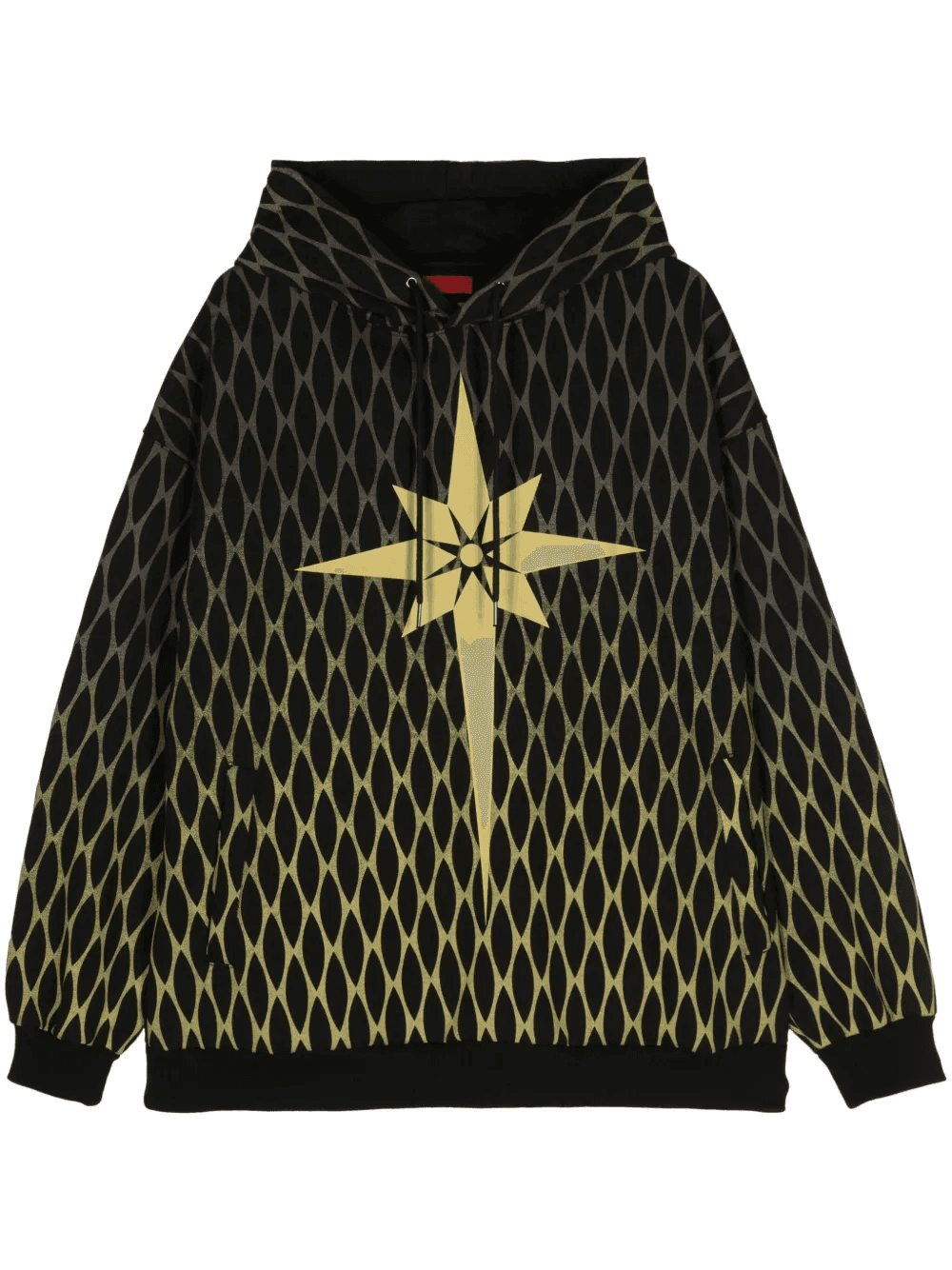 origami-print cotton hoodie - Image 1