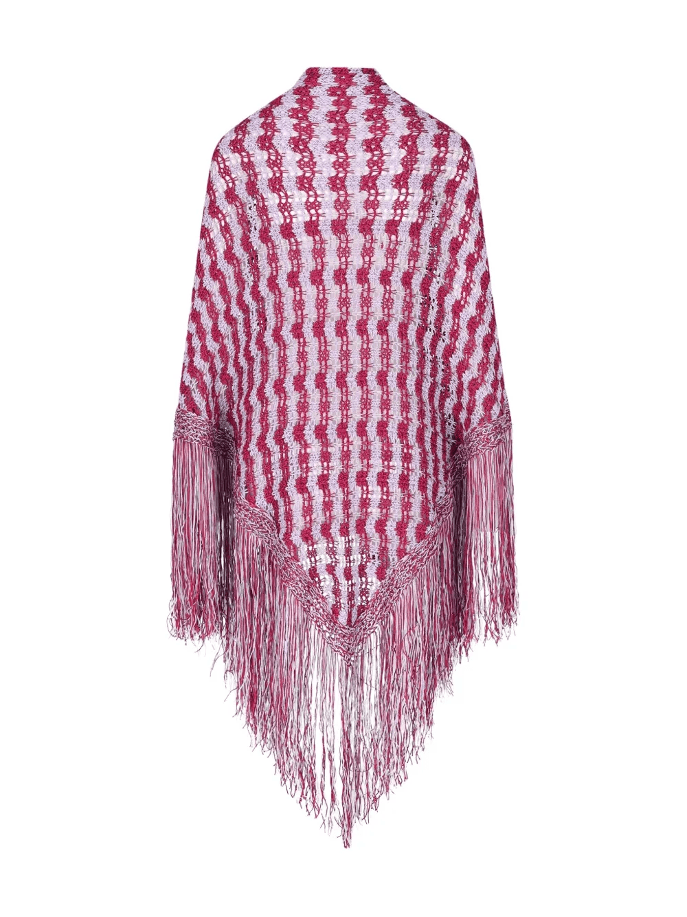 stripe-pattern fringed-hem scarf - Image 1