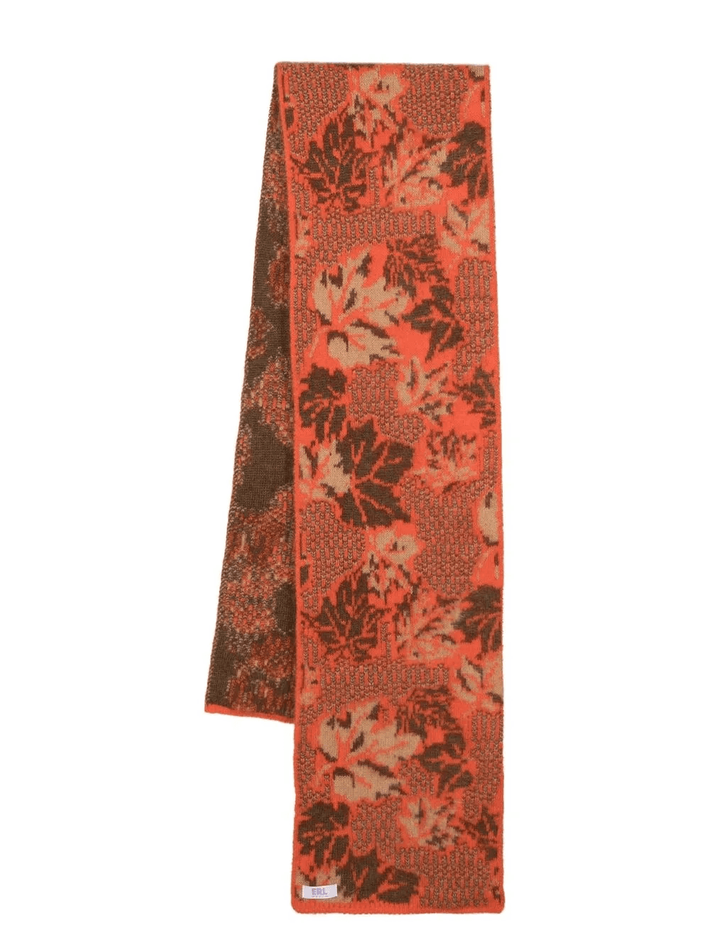 botanical-motif intarsia-knit scarf - Image 1