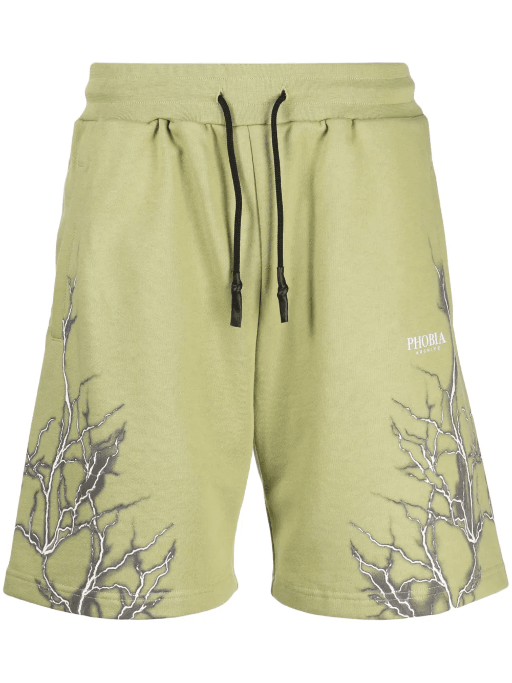 Lightning-print cotton track shorts - Image 1