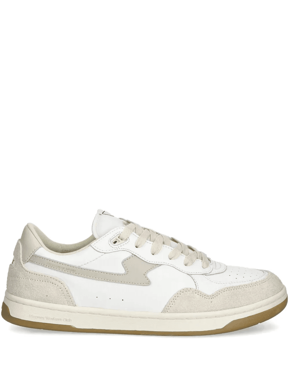 leather suede low-top sneakers - Image 1