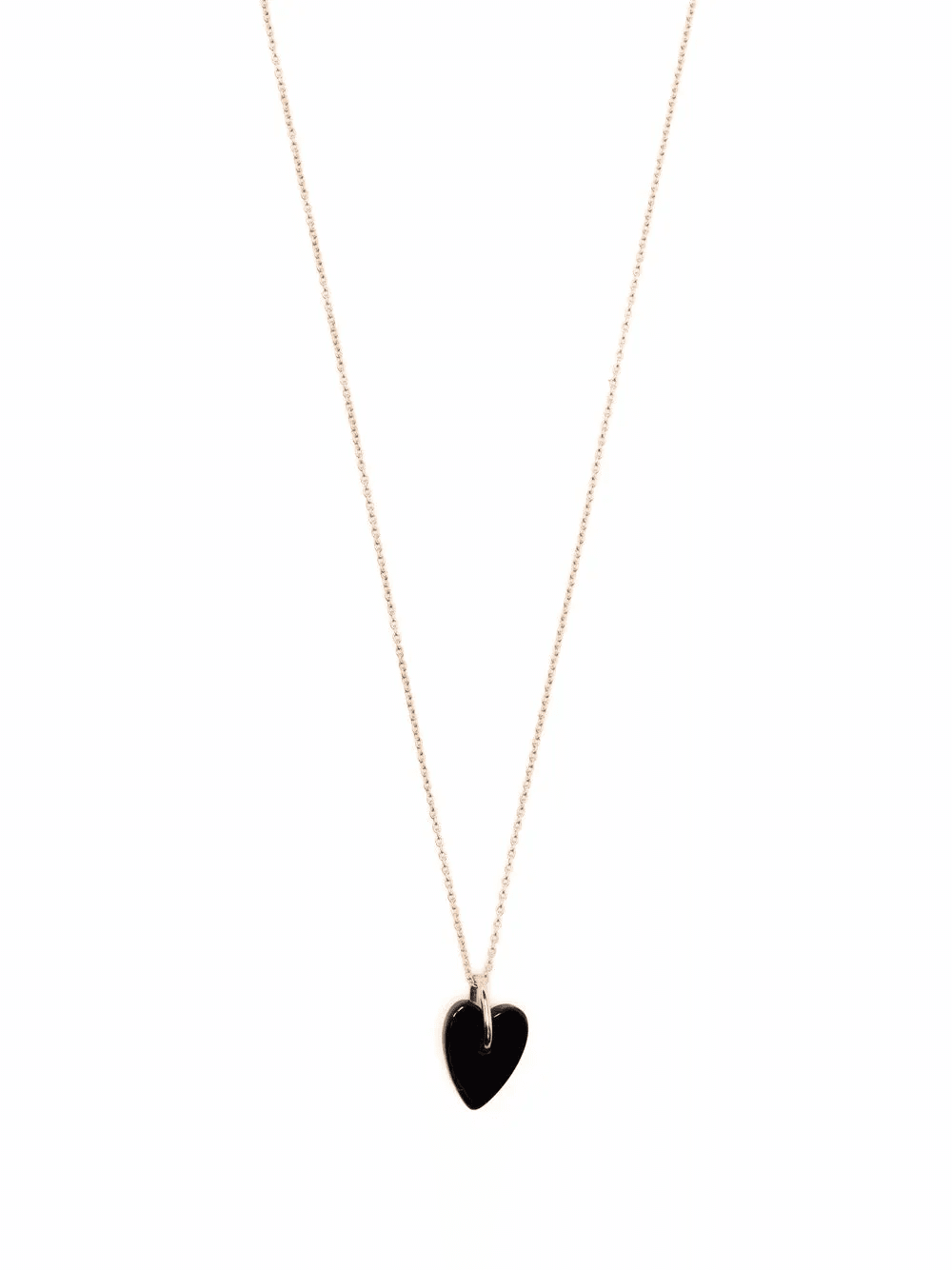 18kt yellow gold Angèle Mini Onyx Heart chain necklace - Image 1