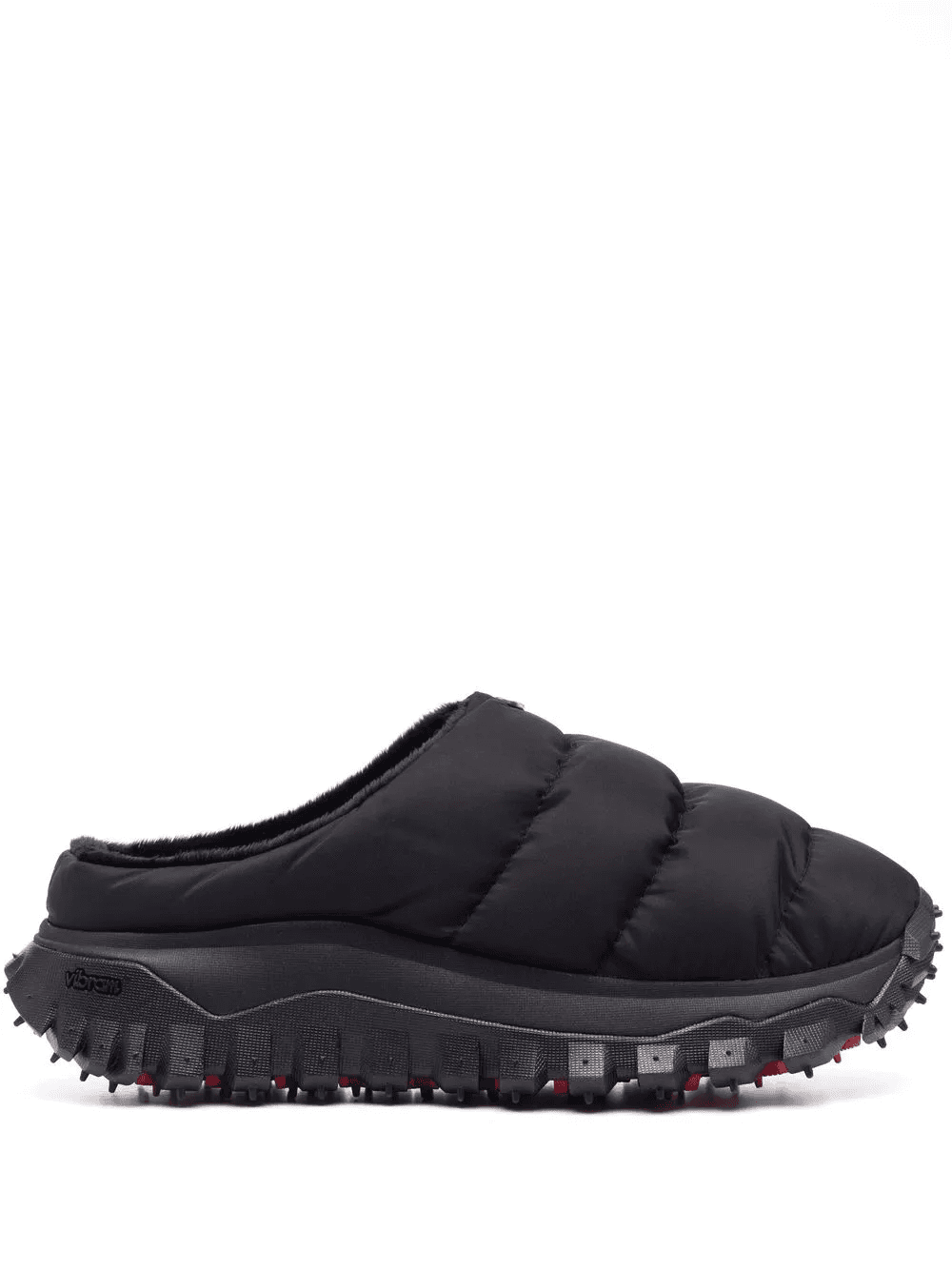 faux fur-lined quilted sliders - Image 1