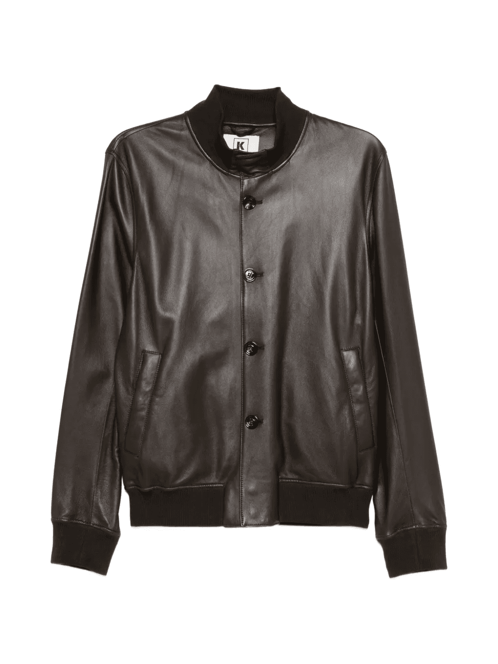 buttoned leather jacket - Image 1