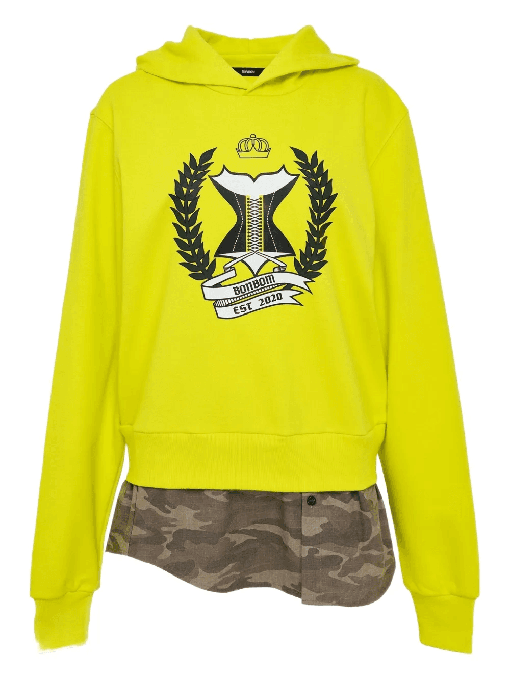 layered-effect hoodie - Image 1