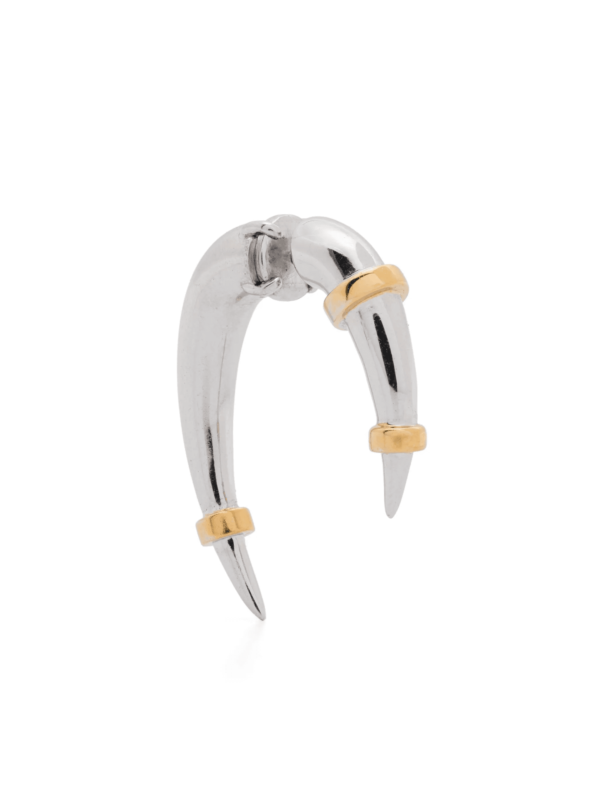 14K yellow and white gold Horn single earring - Image 1