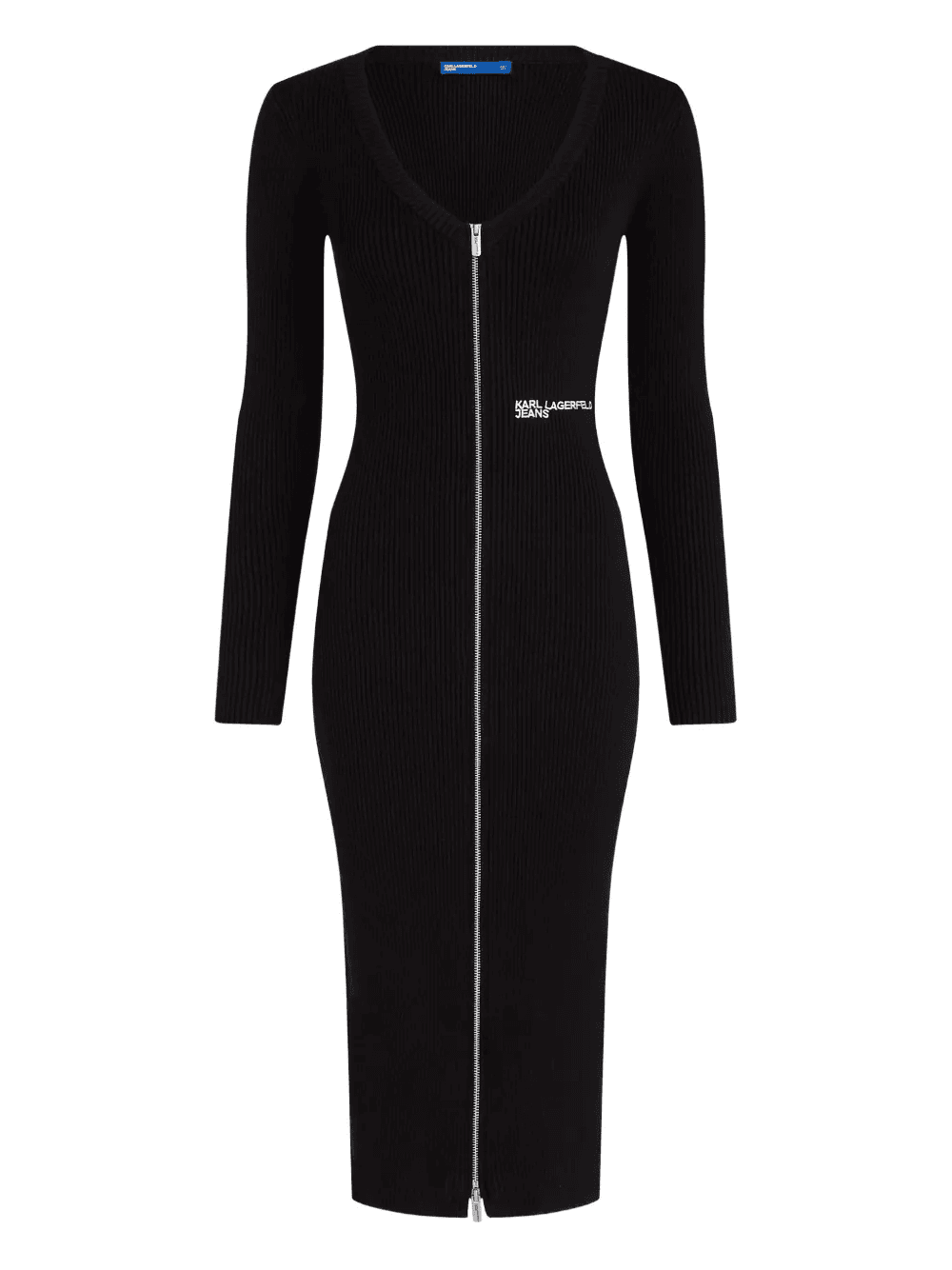 zip-front ribbed-knit dress - Image 1