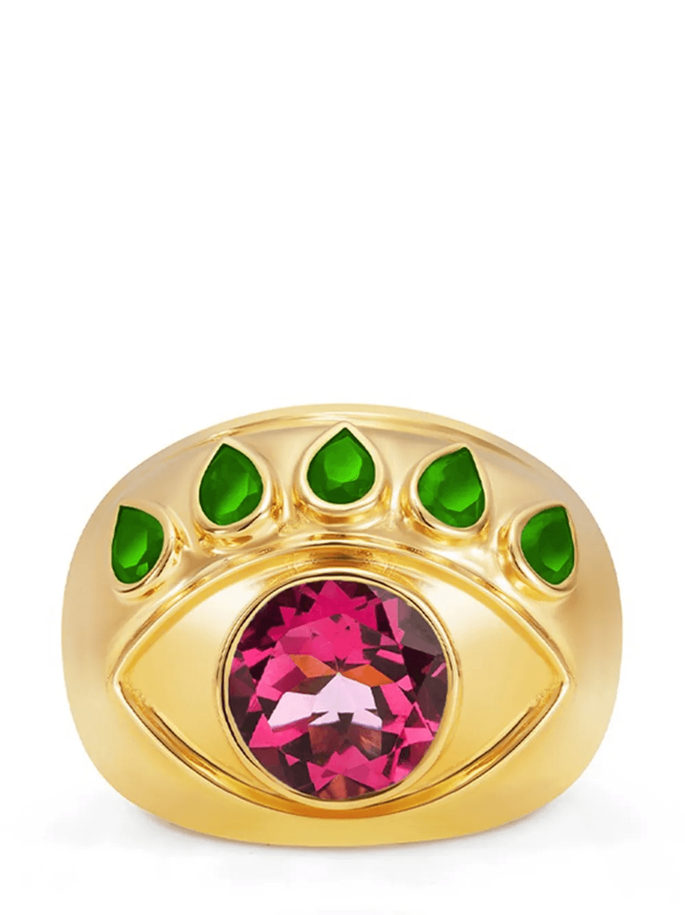 18kt yellow gold Ready To See You topaz and tsavorite ring - Image 1