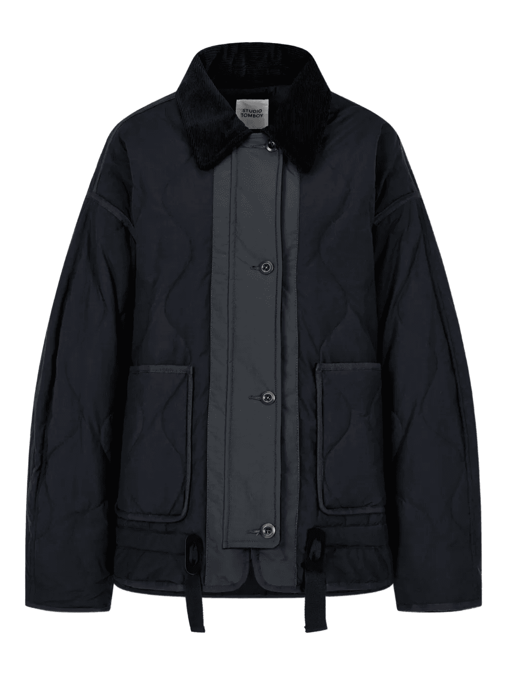 quilted corduroy-collar jacket - Image 1