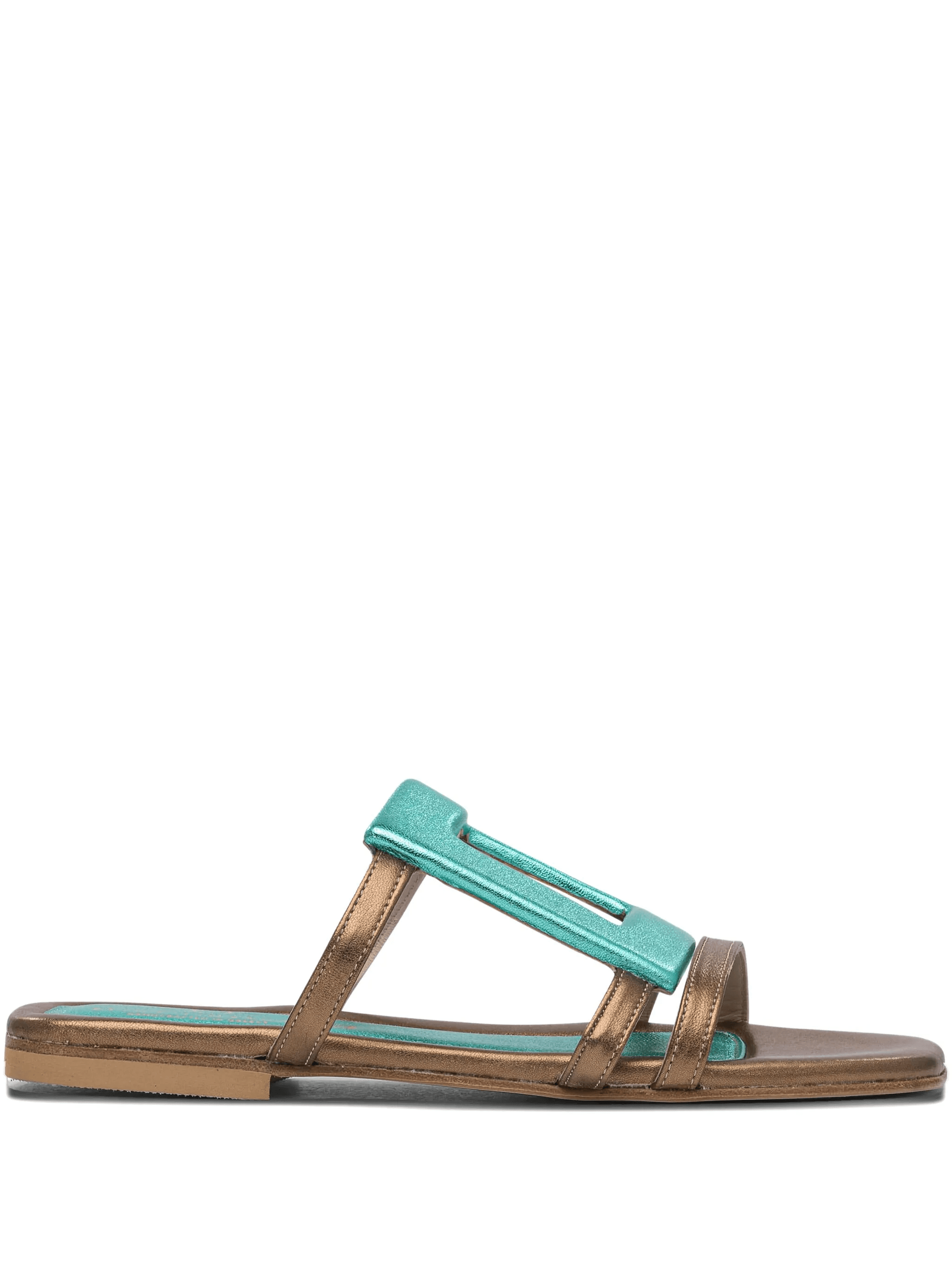 metallic buckle sandals - Image 1