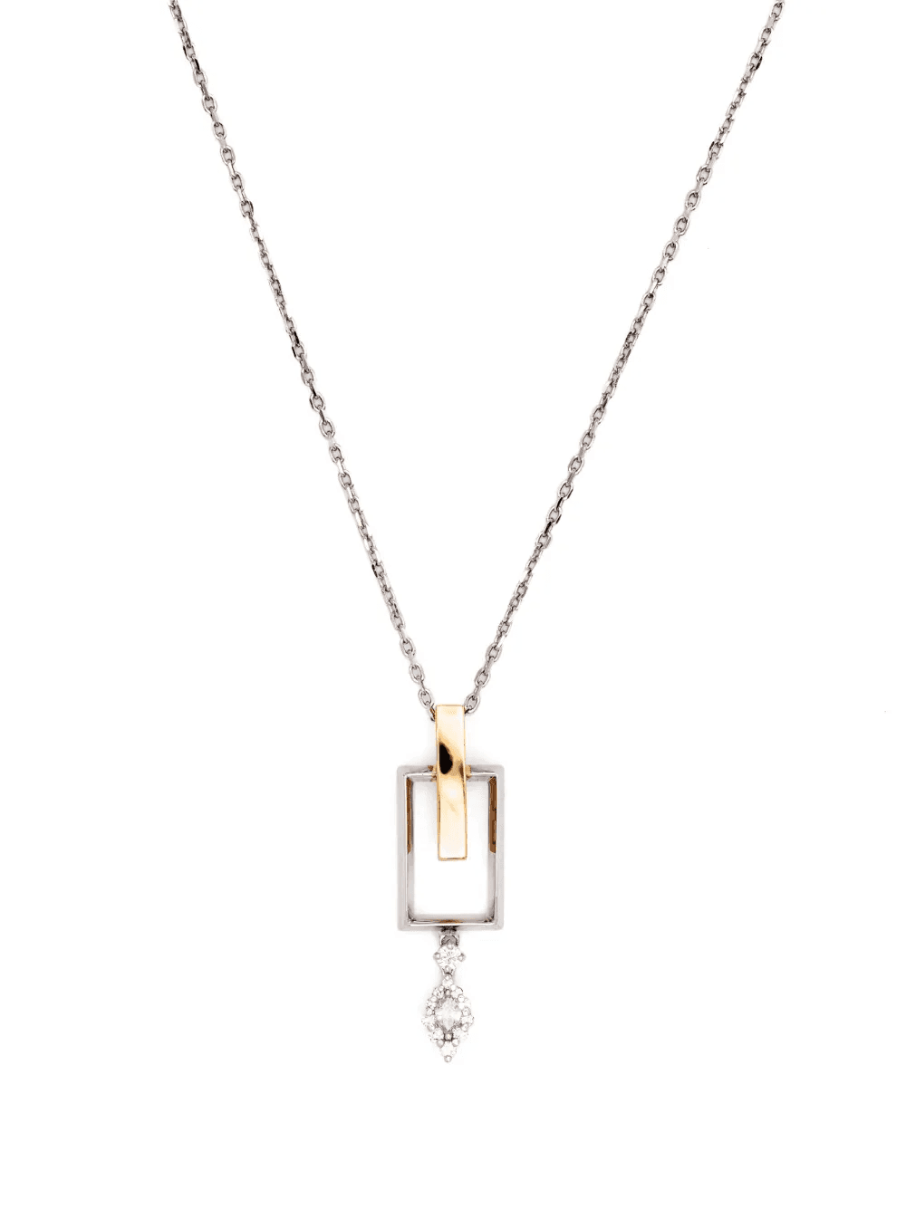 18kt white and yellow gold diamond necklace - Image 1
