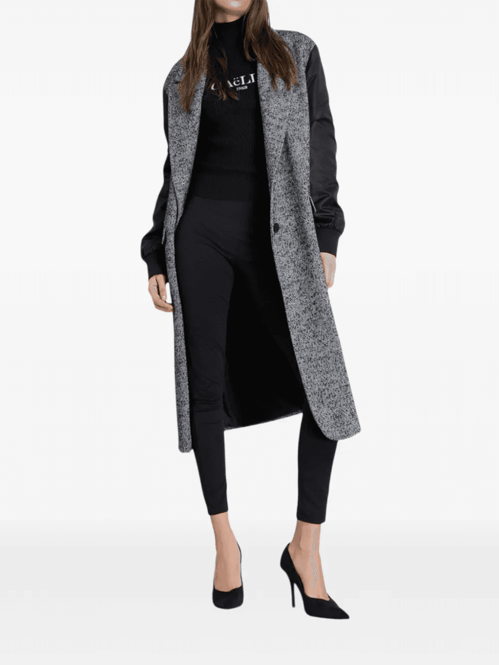 herringbone sleeve coat - Image 1