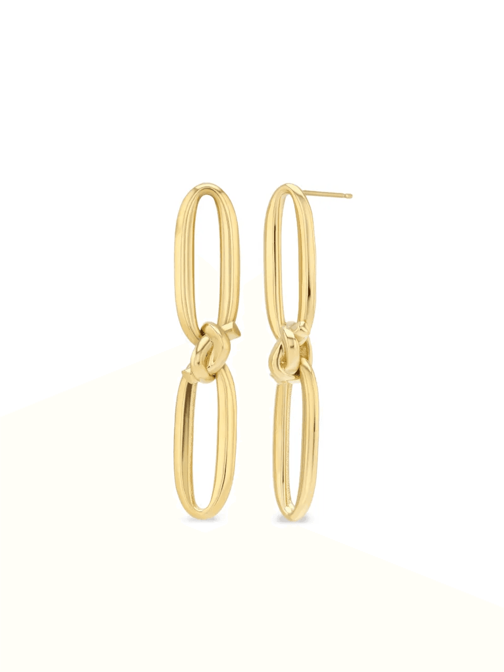 18K yellow gold Knot Link earrings - Image 1